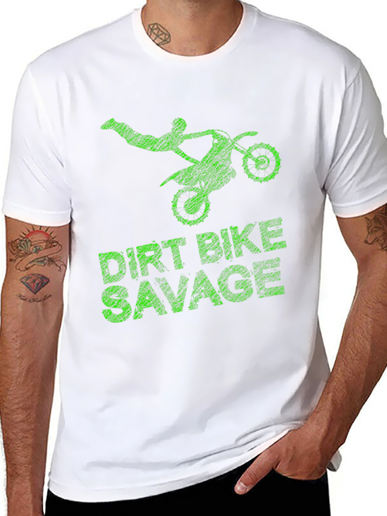 Black Dirt Bike Savage Graphic T-Shirt view 8
