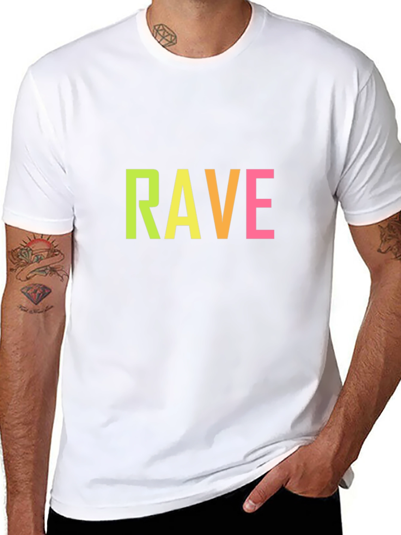 Black Rave Graphic Tee - Vibrant Party Shirt view 8