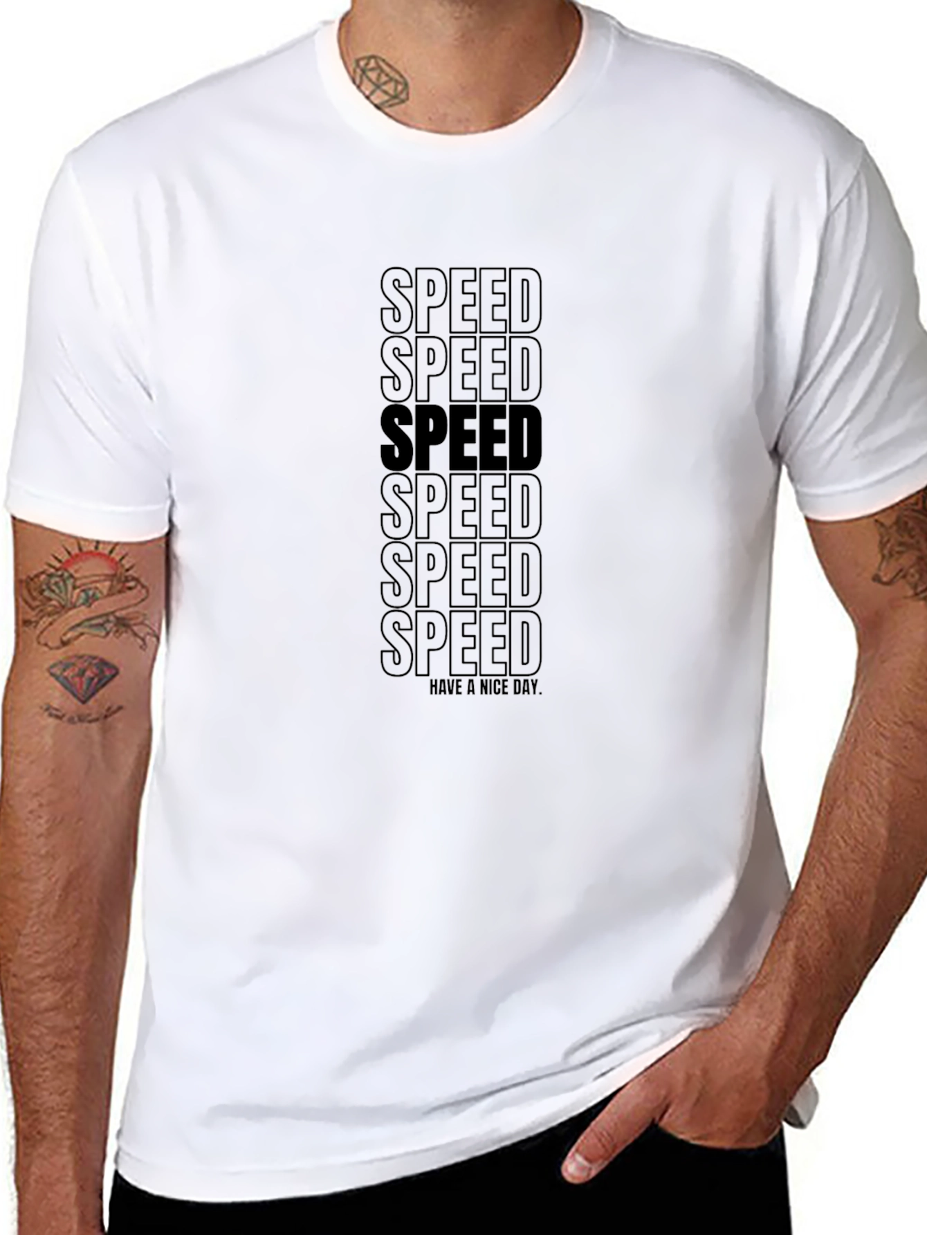 Black Speed Graphic Tee - Black Cotton Blend view 8