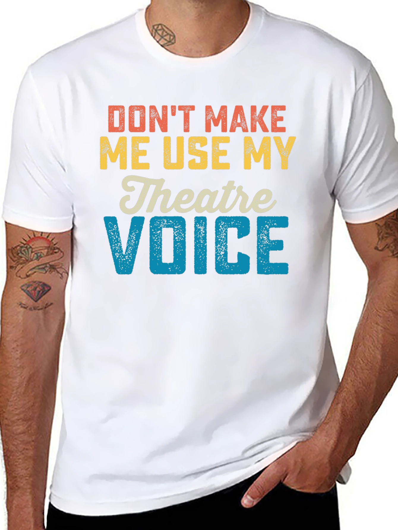 Black Don't Make Me Use My Theatre Voice T-Shirt view 8