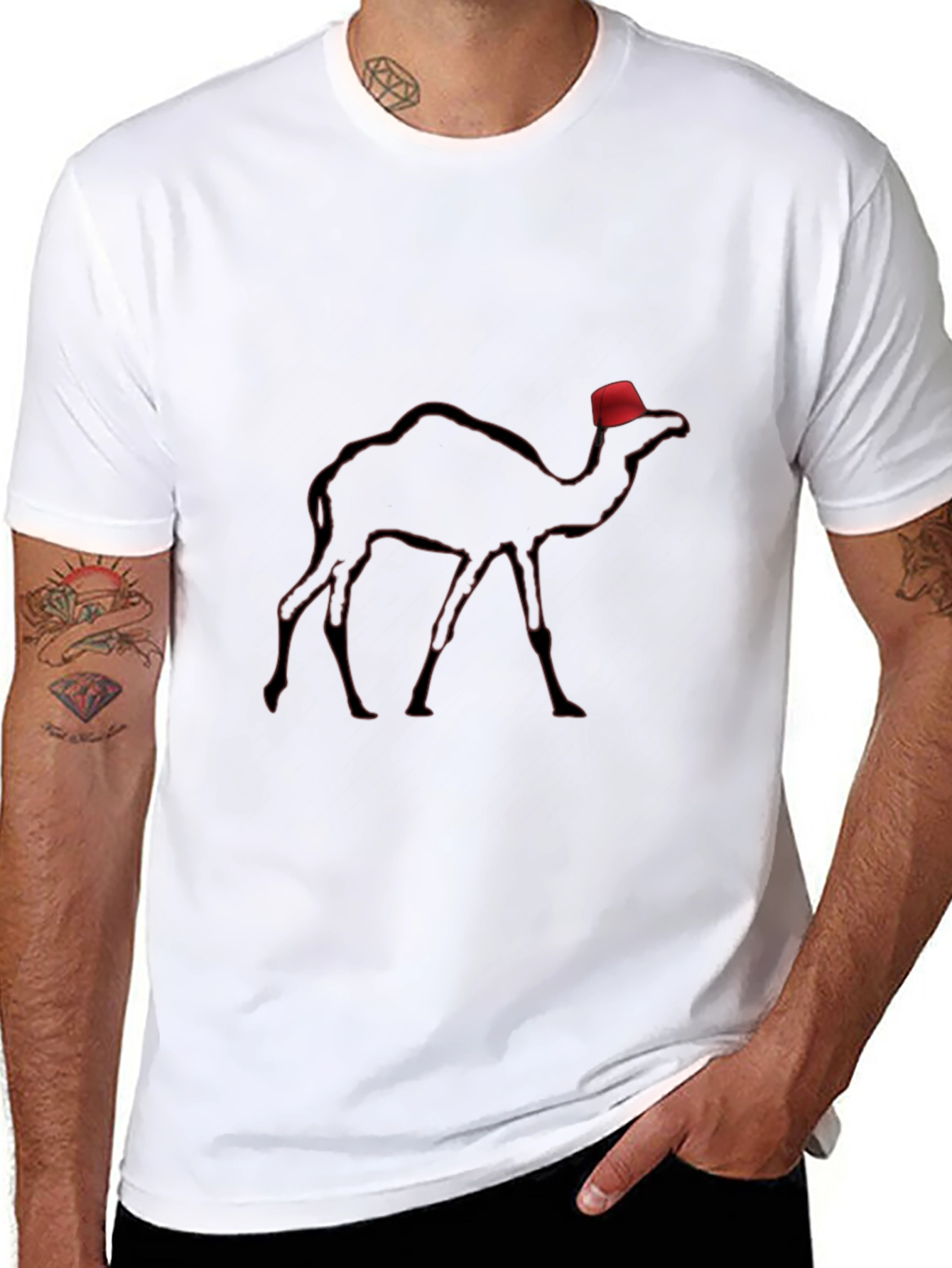 Black Camel Fedora T-Shirt - Classic Black Tee view 8