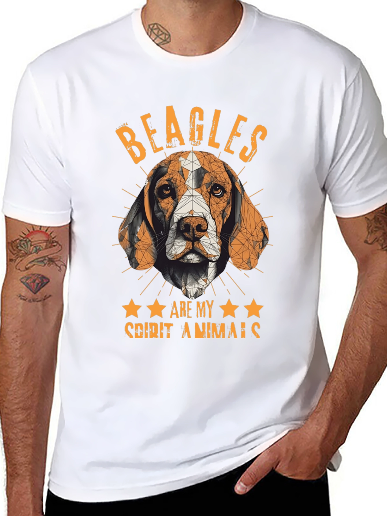 Black Beagle Spirit Animal Graphic T-Shirt view 8