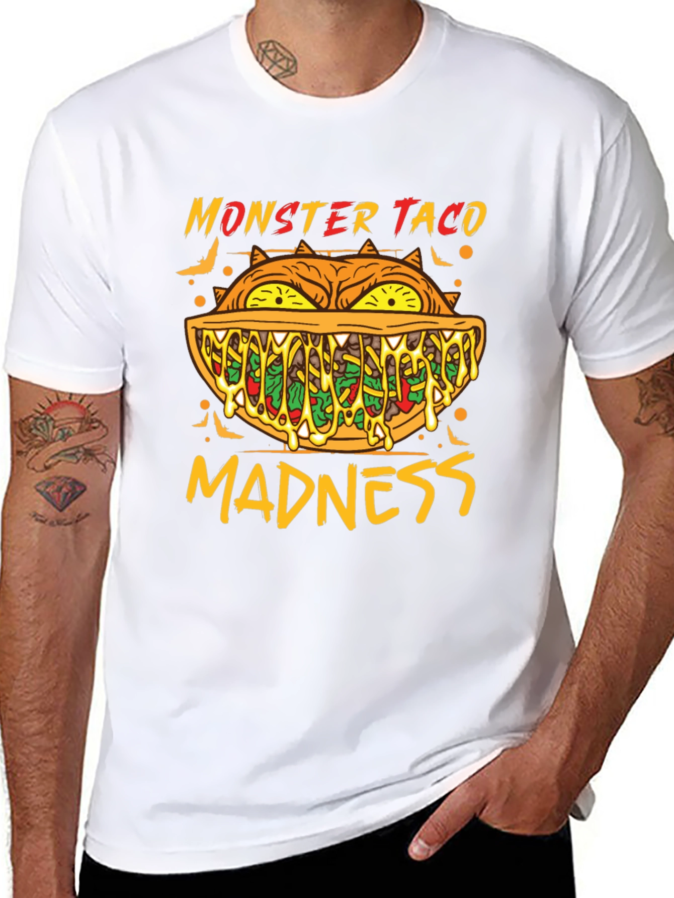 Black Monster Taco Madness Graphic Tee view 8