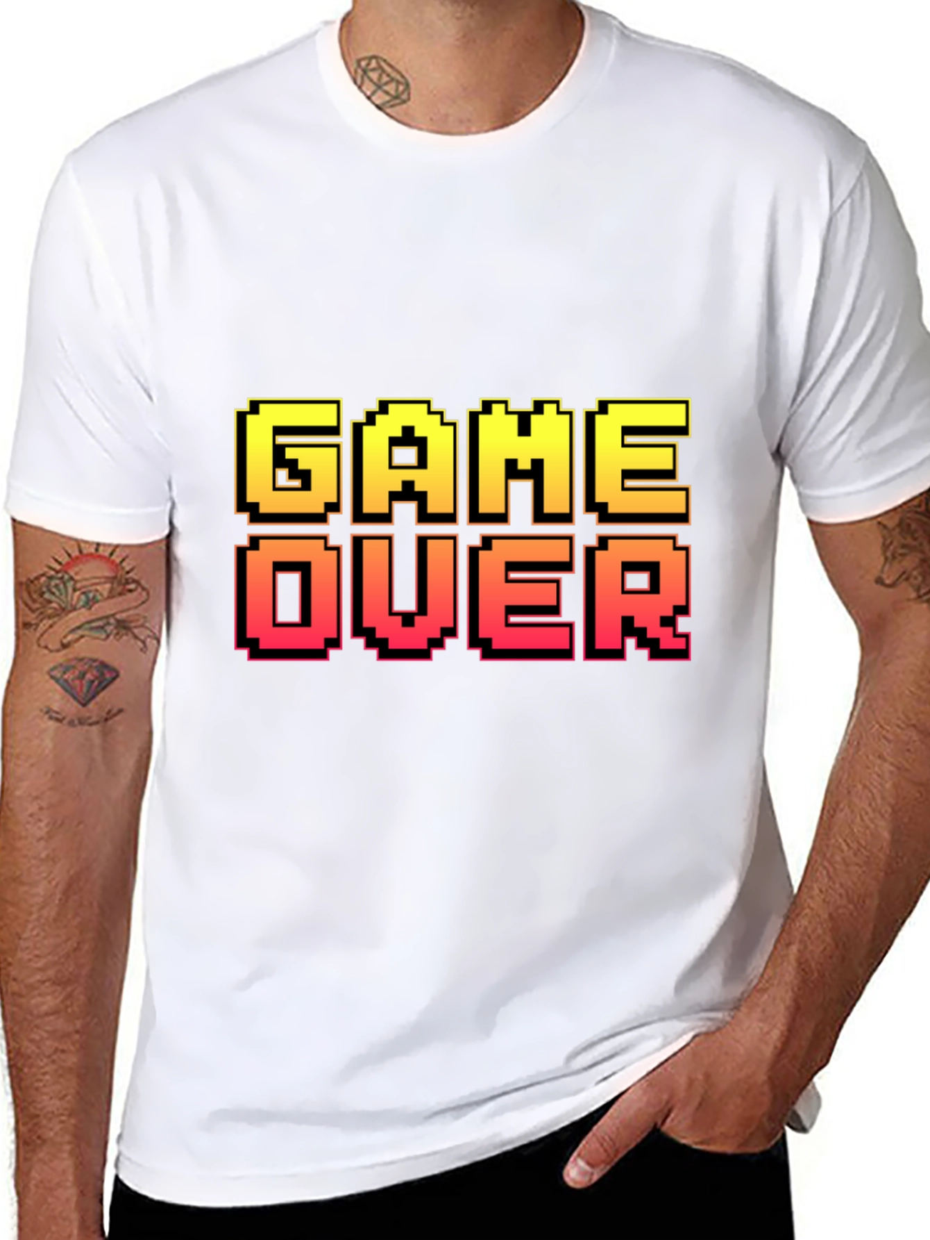 Black Pixel Game Over T-Shirt - Gamer Style view 8