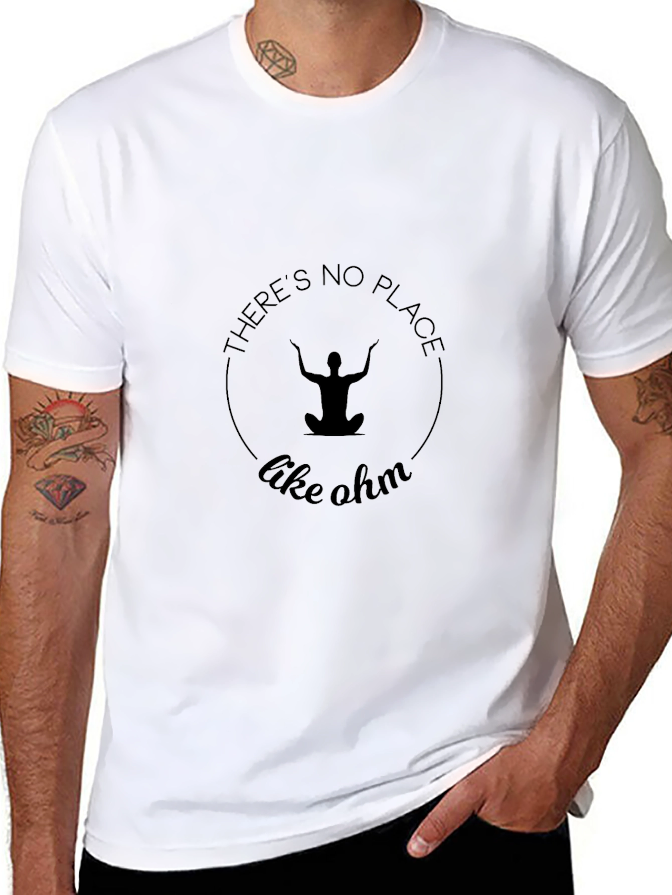 Black Yoga 'There's No Place Like Ohm' Black T-Shirt view 8