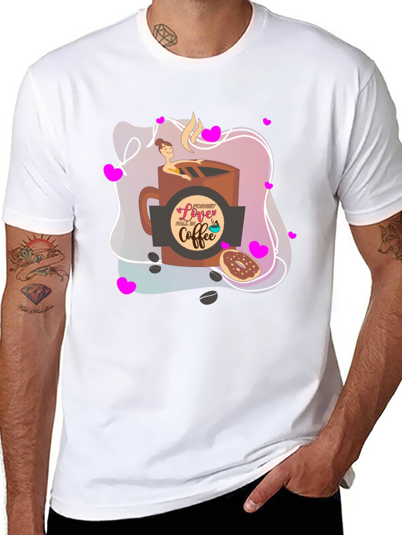 Black Love Coffee T-Shirt - Unique Graphic Print, Casual Wear view 8