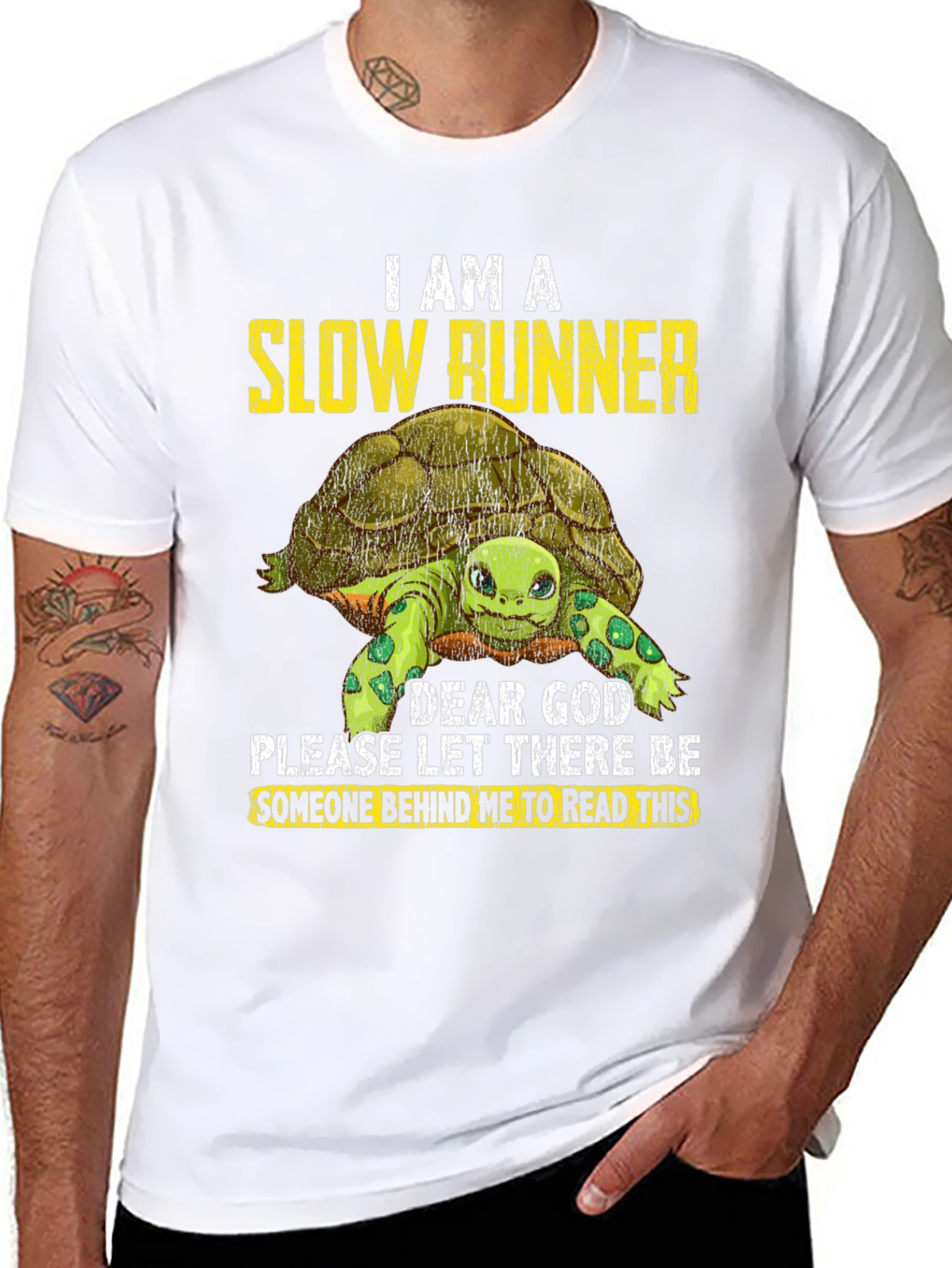 Black Slow Runner Turtle Graphic T-Shirt view 8