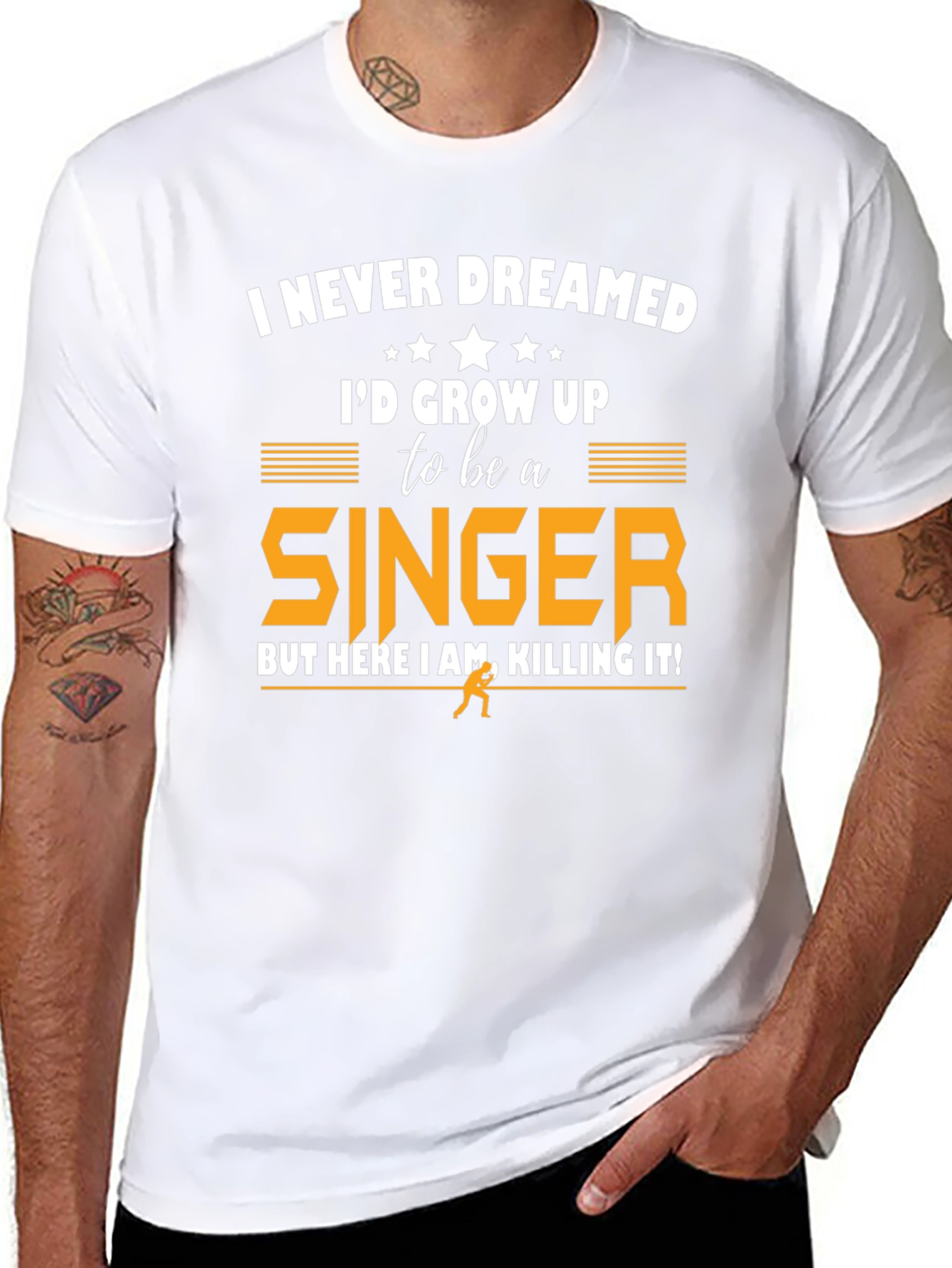 Black Singer Graphic T-Shirt - Never Dreamed view 8