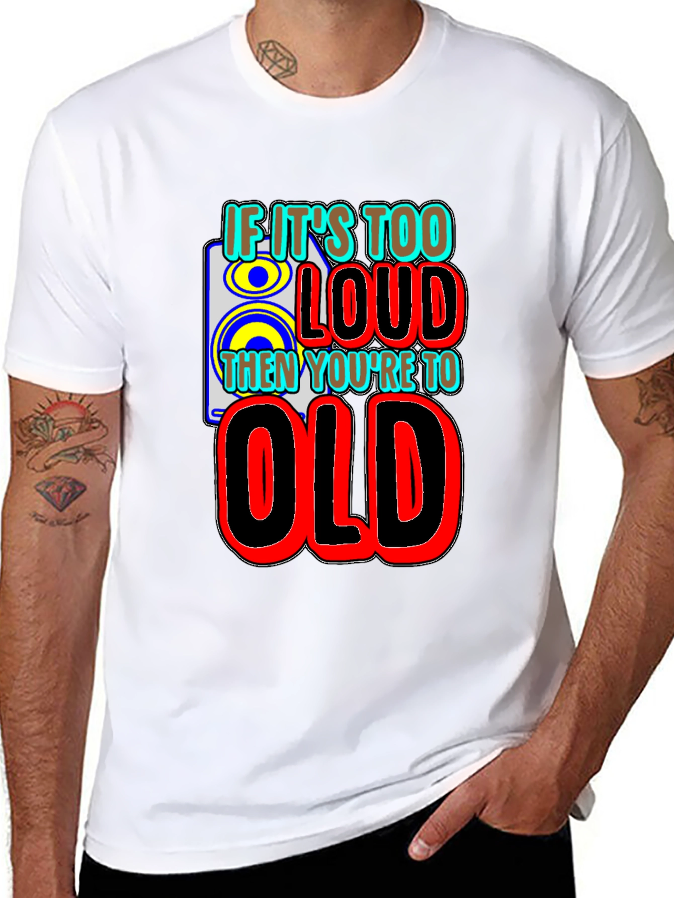 Black If It's Too Loud You're Too Old Graphic T-Shirt view 8