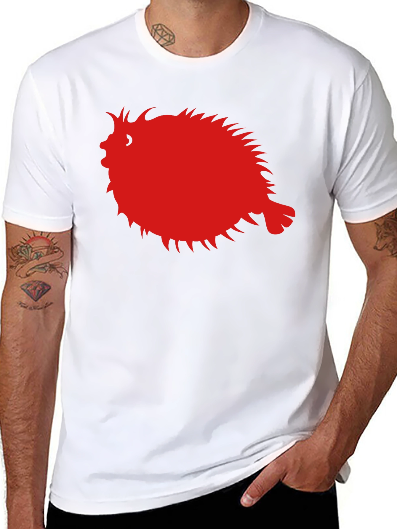 Black Pufferfish Graphic Tee - Black Cotton Comfort view 8
