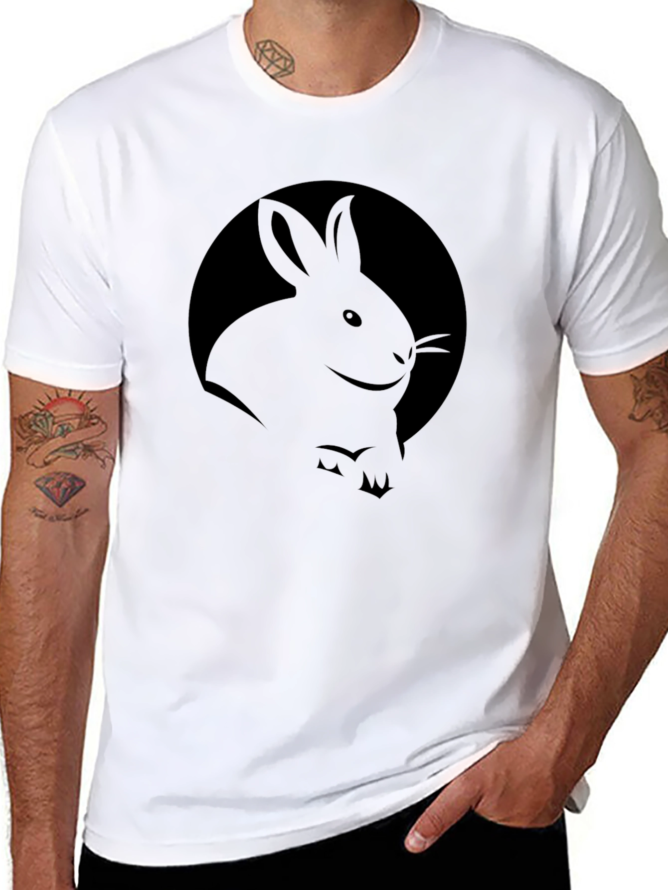Black Rabbit Graphic Black T-Shirt view 8