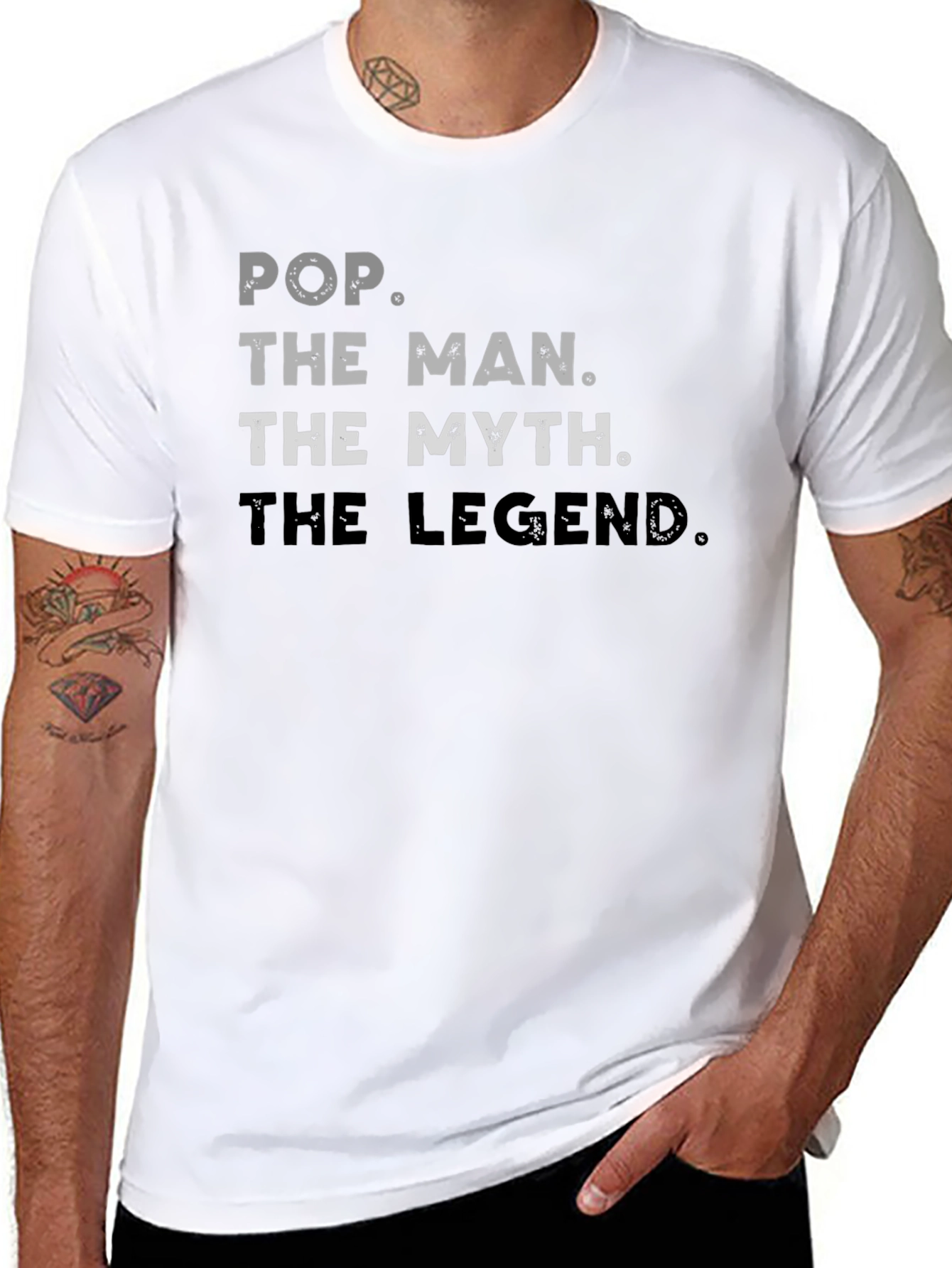 Black Pop The Man Myth Legend Graphic T-Shirt view 8