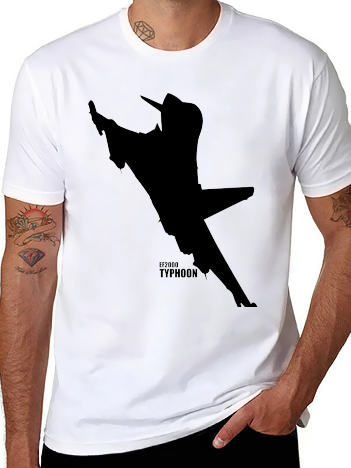 Black EF2000 Typhoon Jet Black T-Shirt view 8