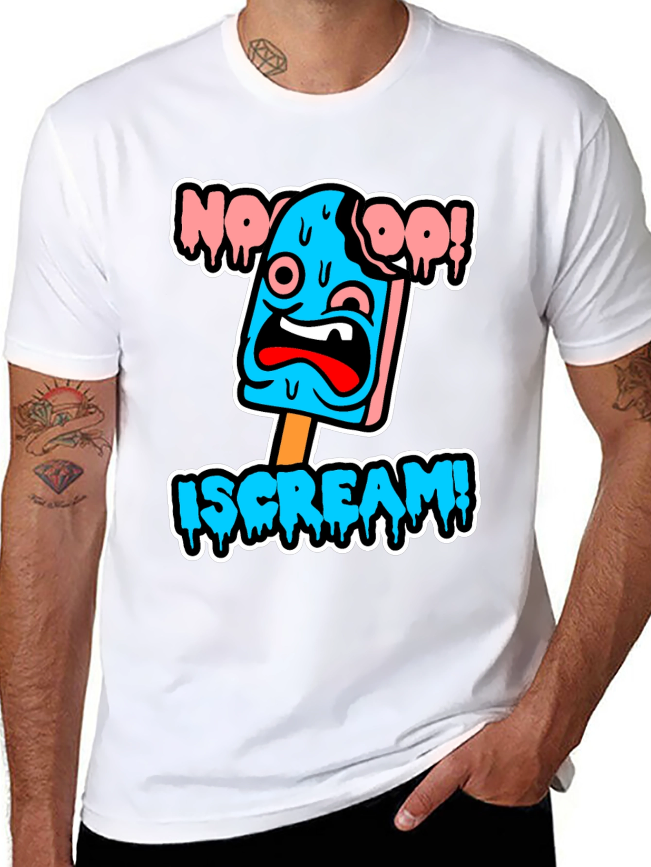 Black Ice Cream Horror T-Shirt - Funny Graphic Tee view 8