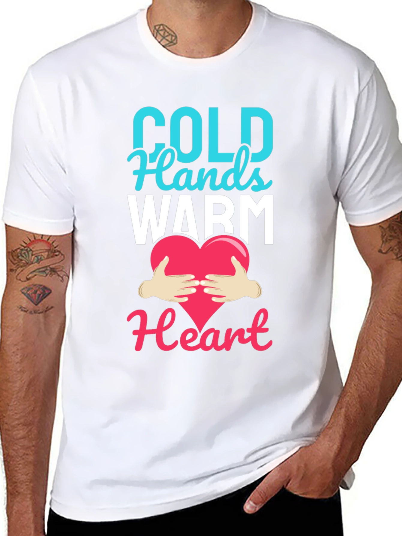 Black Cold Hands Warm Heart Graphic T-Shirt view 8