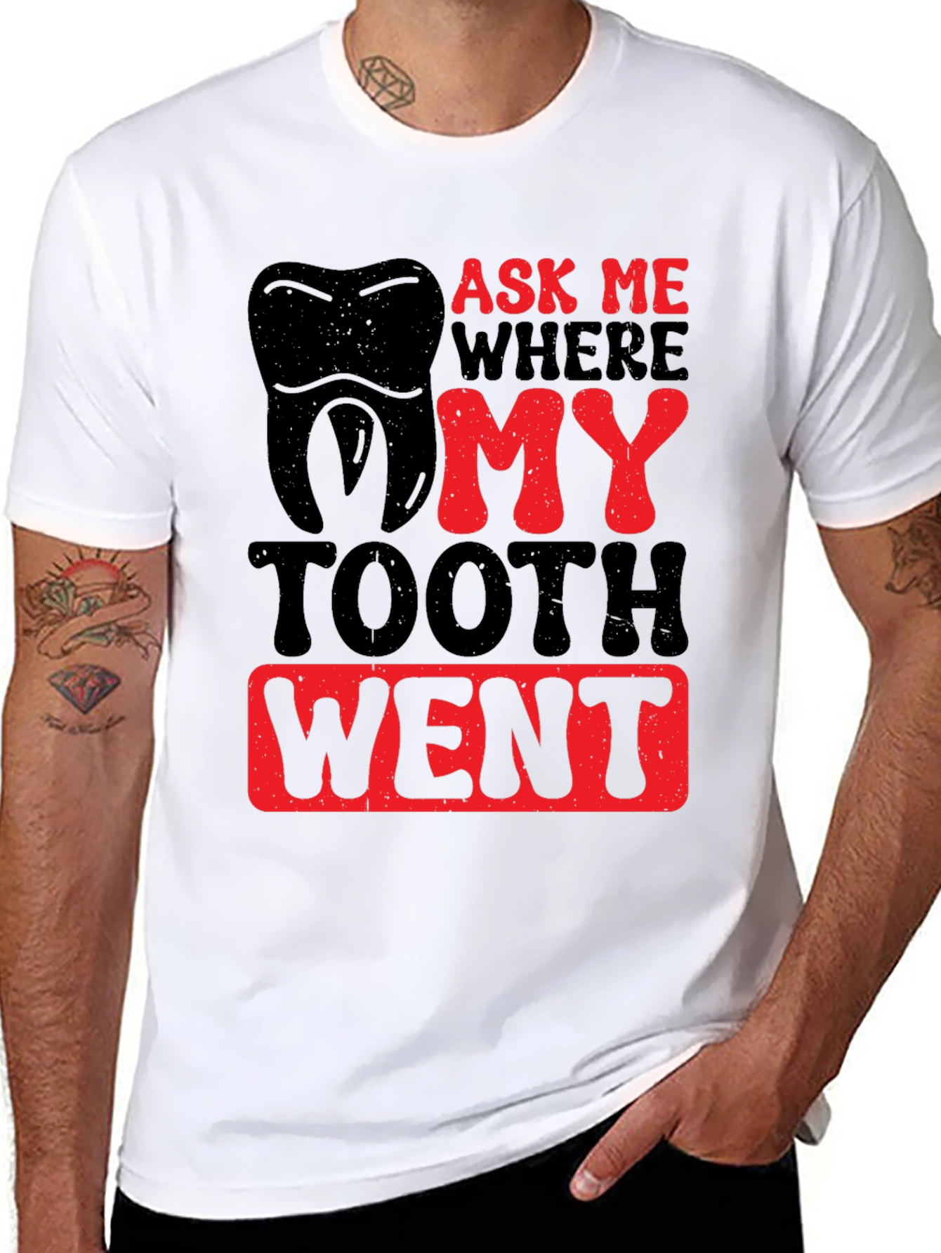 Black Ask Me Where My Tooth Went T-Shirt view 8