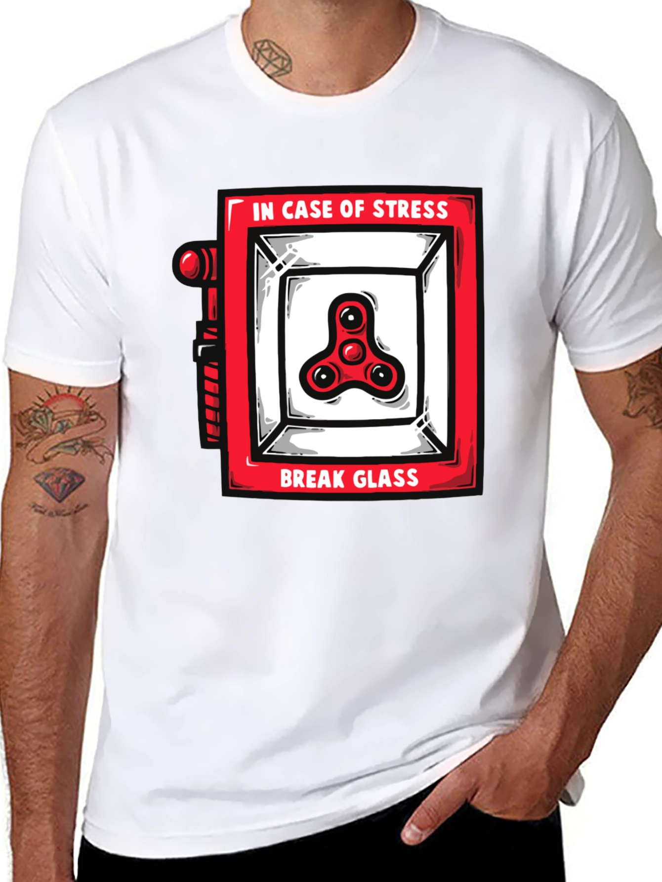 Funny Stress Relief Spinner Black T-Shirt - 8