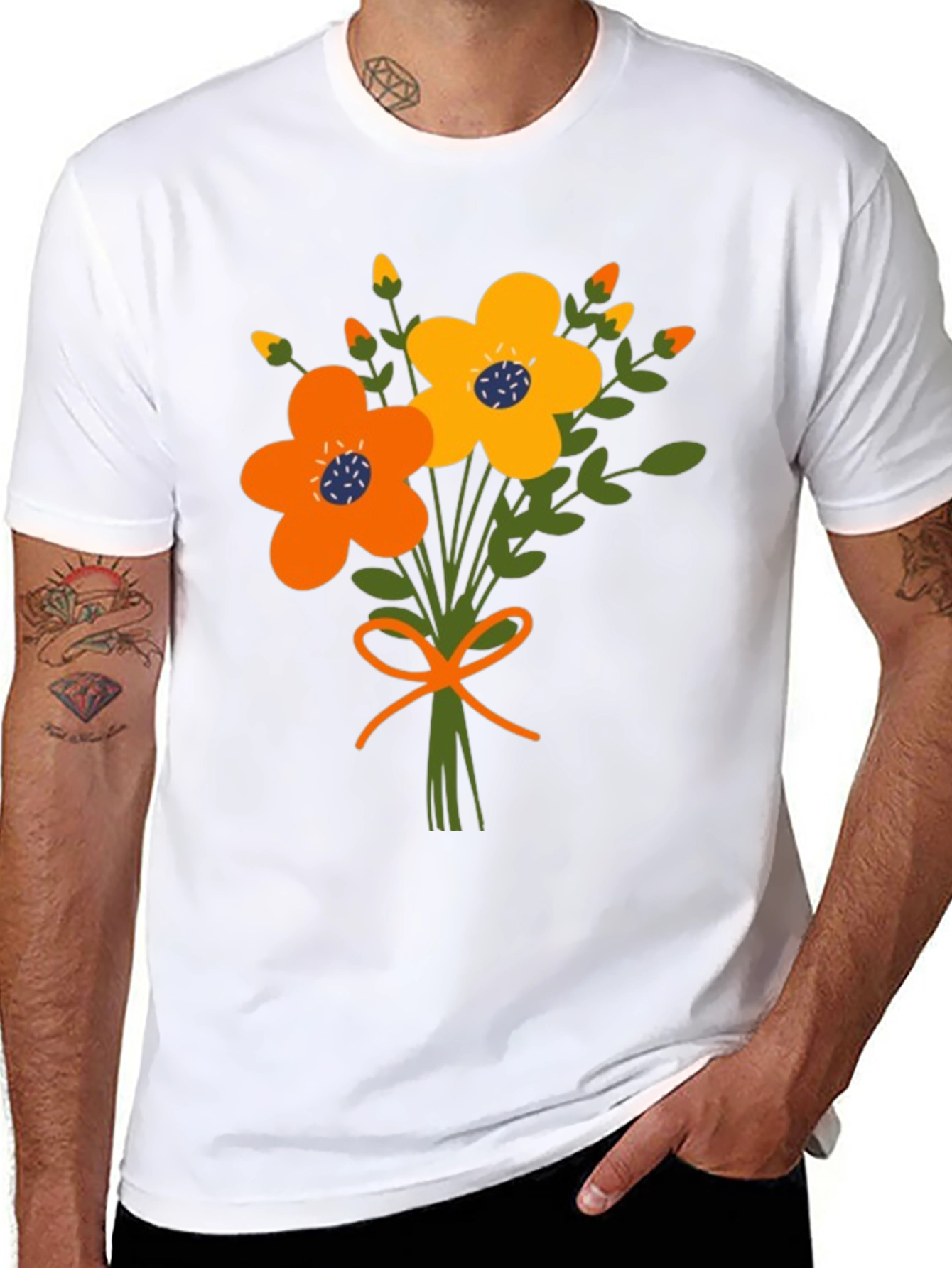 Black Floral Bouquet Graphic Tee view 8