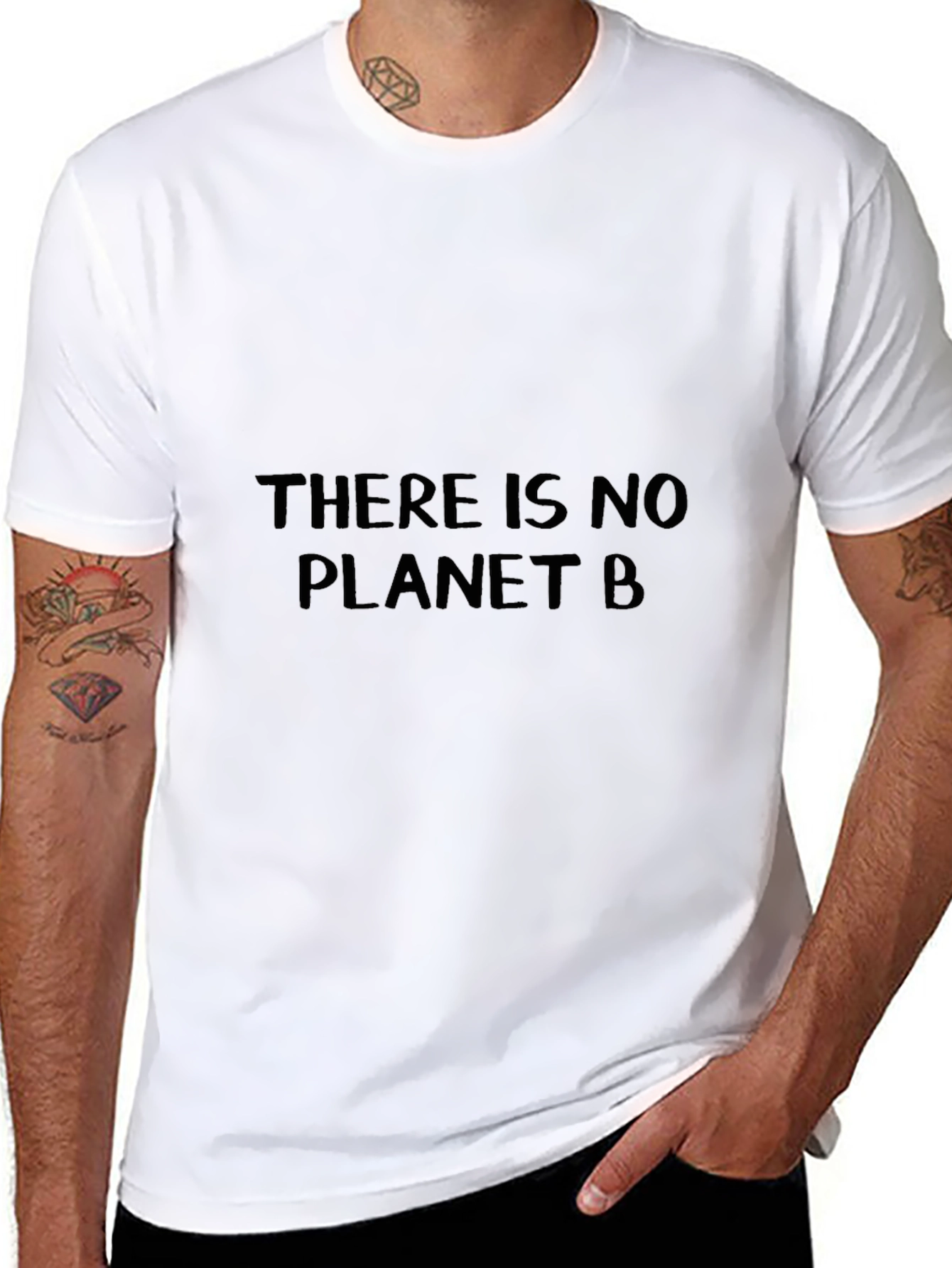 Black Eco-Friendly "There Is No Planet B" Black T-Shirt view 8