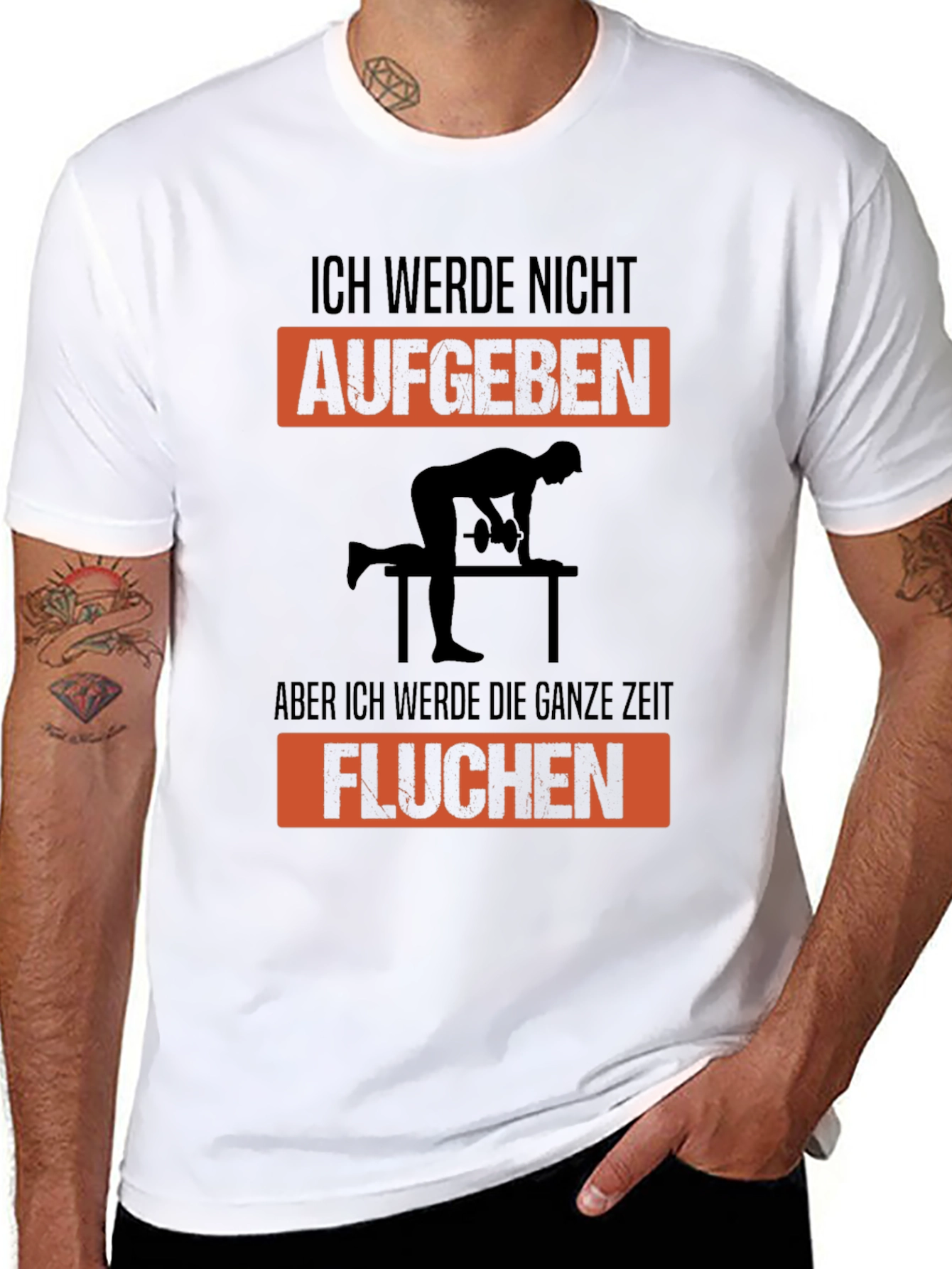 Black Ich Werde Nicht Aufgeben Graphic T-Shirt view 8