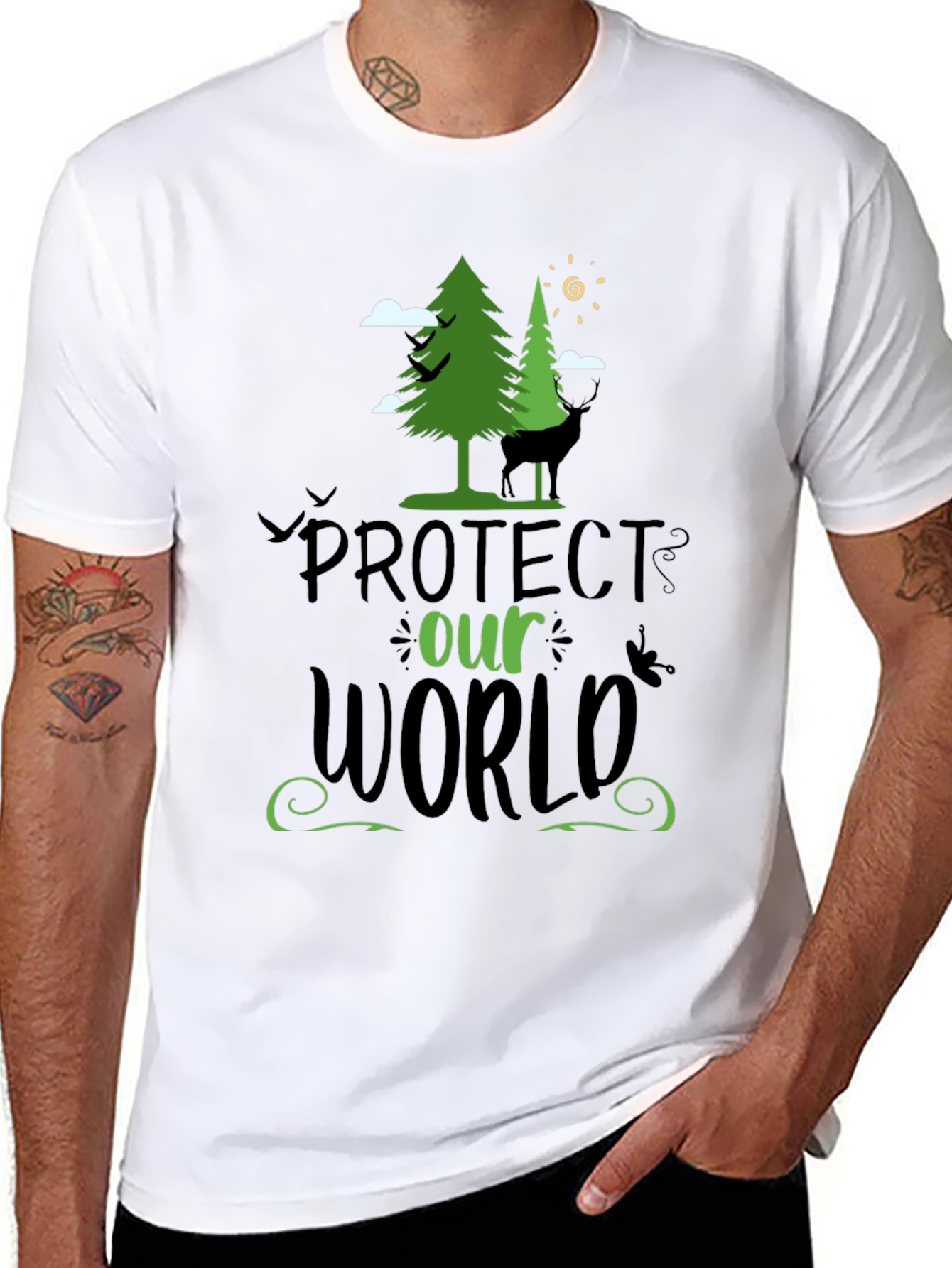 Black Protect Our World Graphic T-Shirt view 8