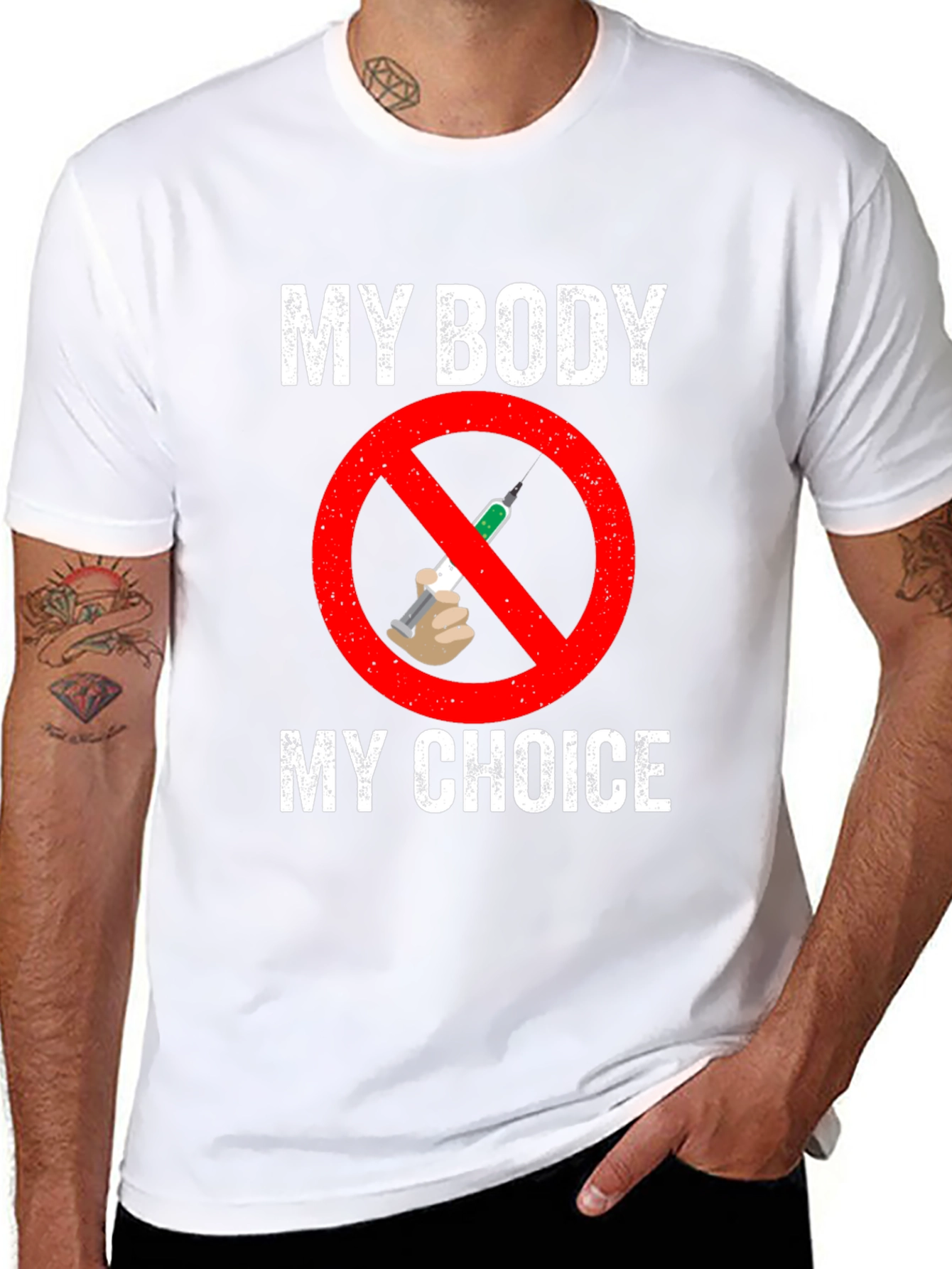 Black My Body, My Choice Anti-Vaccine T-Shirt view 8