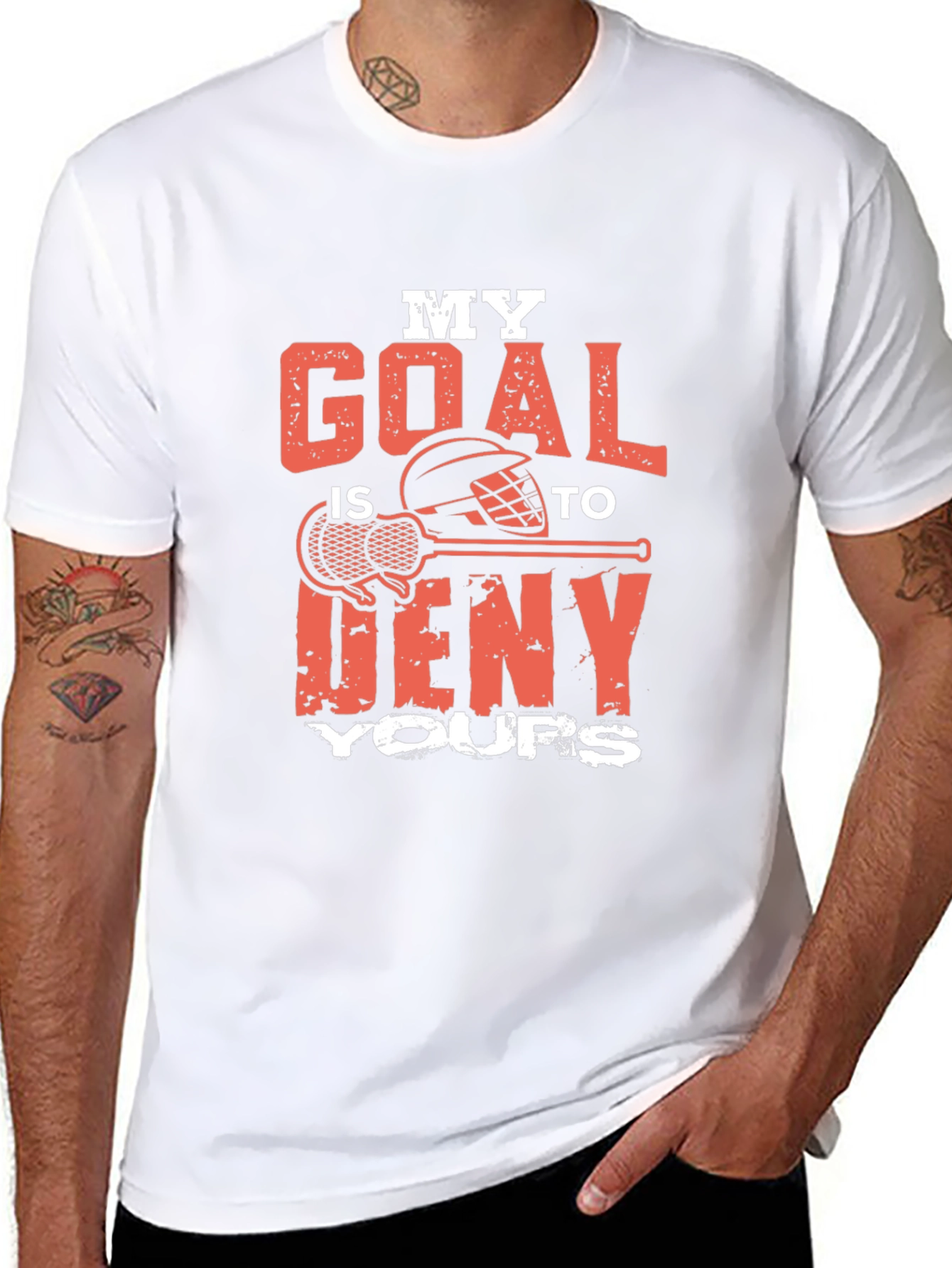 Black Lacrosse Goalie T-Shirt - Deny Your Goals! view 8