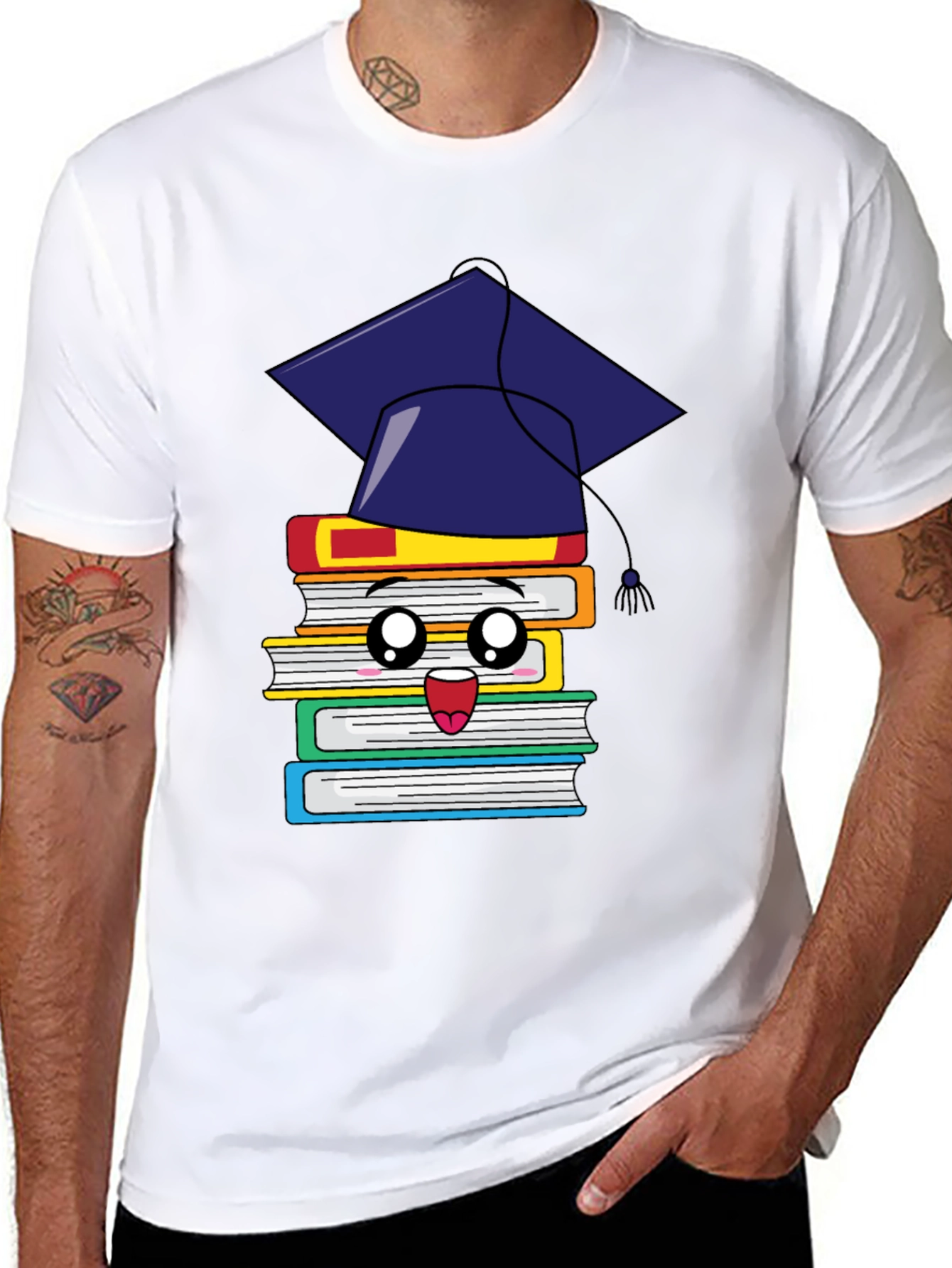 Black Graduation Books T-Shirt view 8
