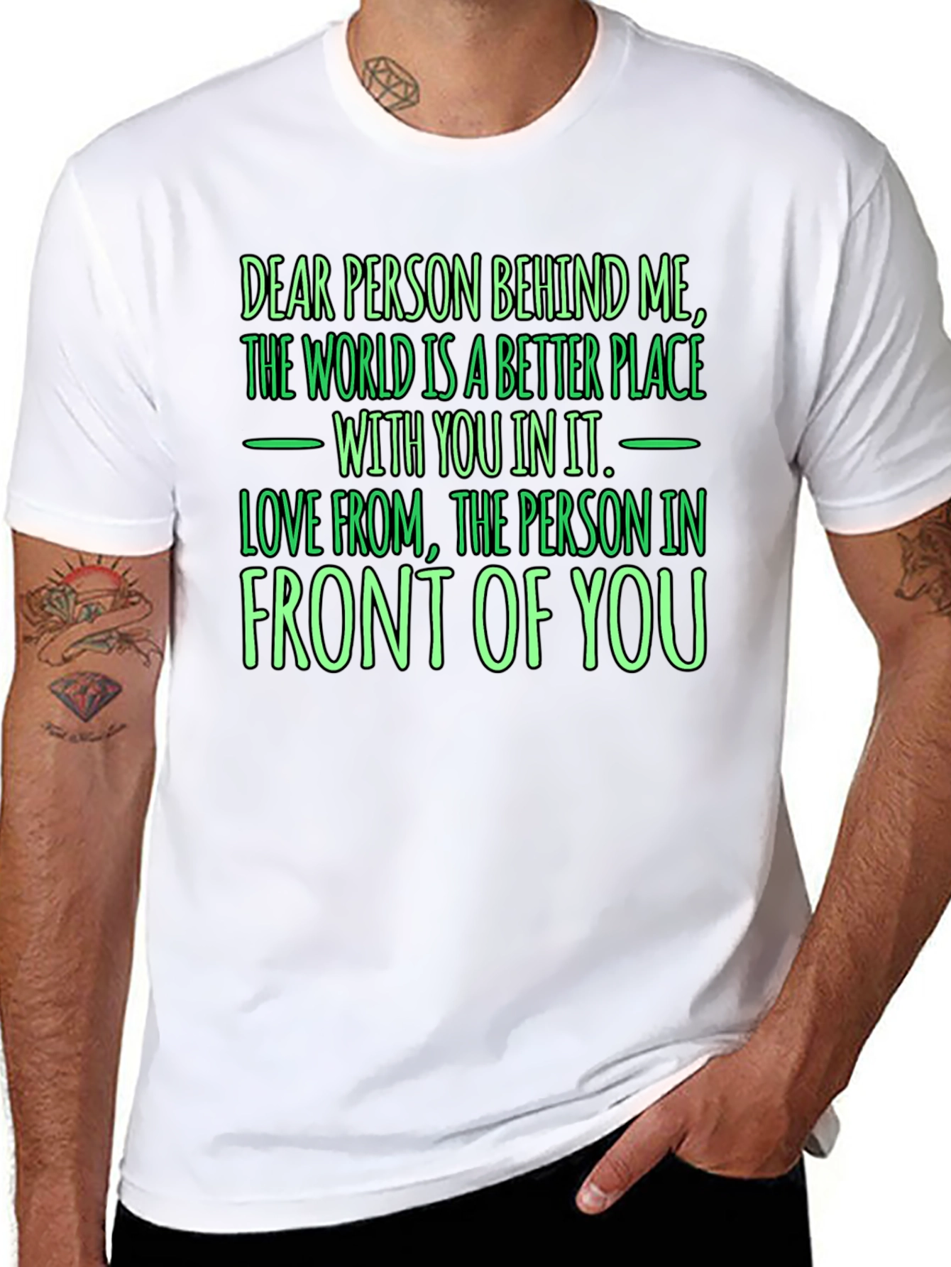 Black Inspirational Graphic T-Shirt: Dear Person Behind Me view 8