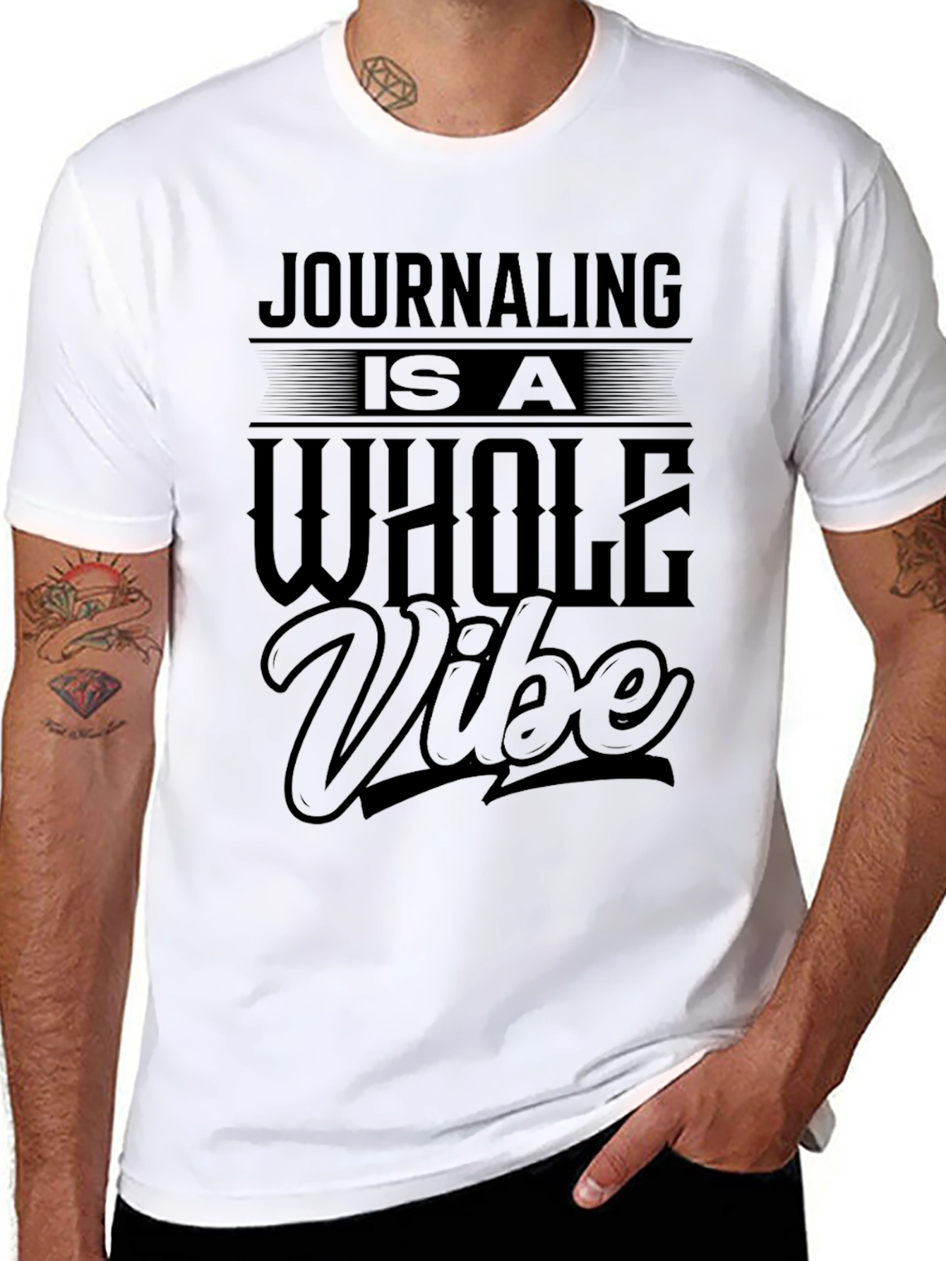 Black Journaling is a Whole Vibe Black T-Shirt view 8