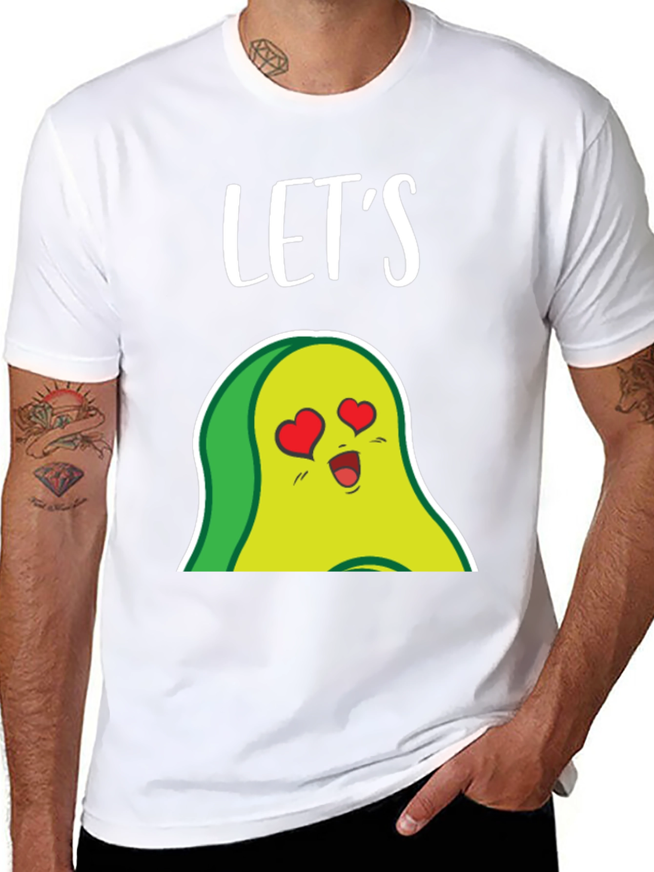 Black Let's Avocado In Love Graphic T-Shirt view 8