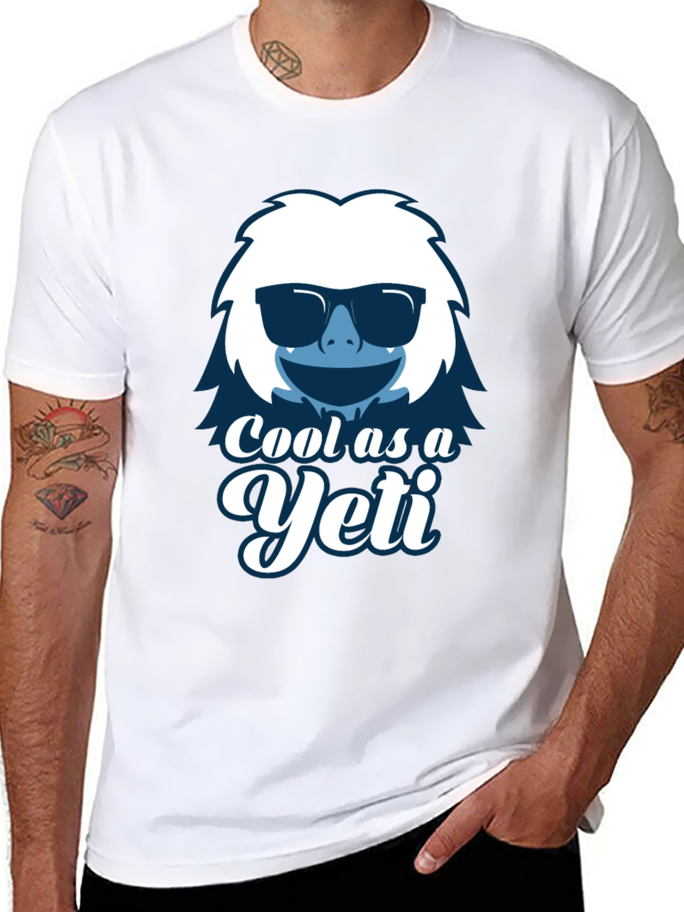 Black Cool as a Yeti Graphic T-Shirt view 8