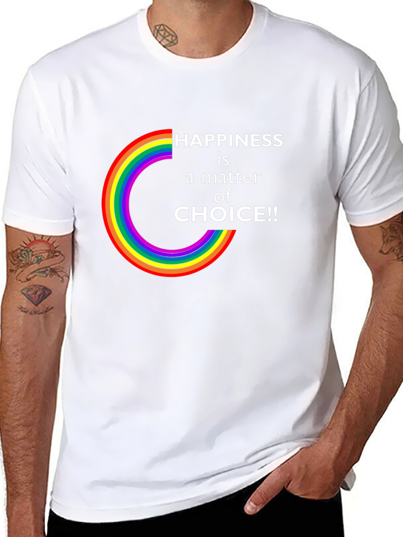 Black Happiness is a Choice LGBTQ Rainbow T-Shirt view 8