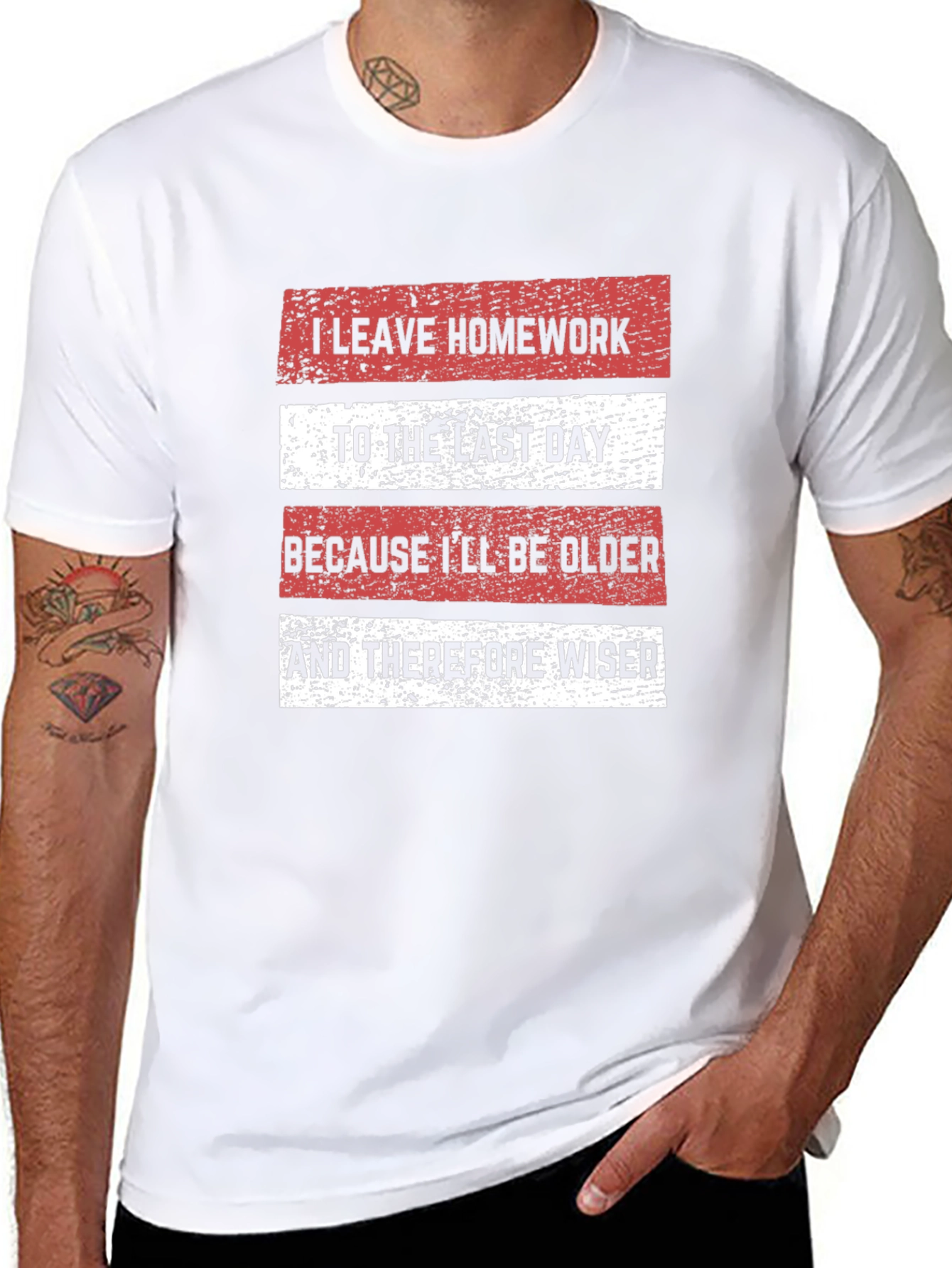 Black Funny Homework Procrastination T-Shirt view 8