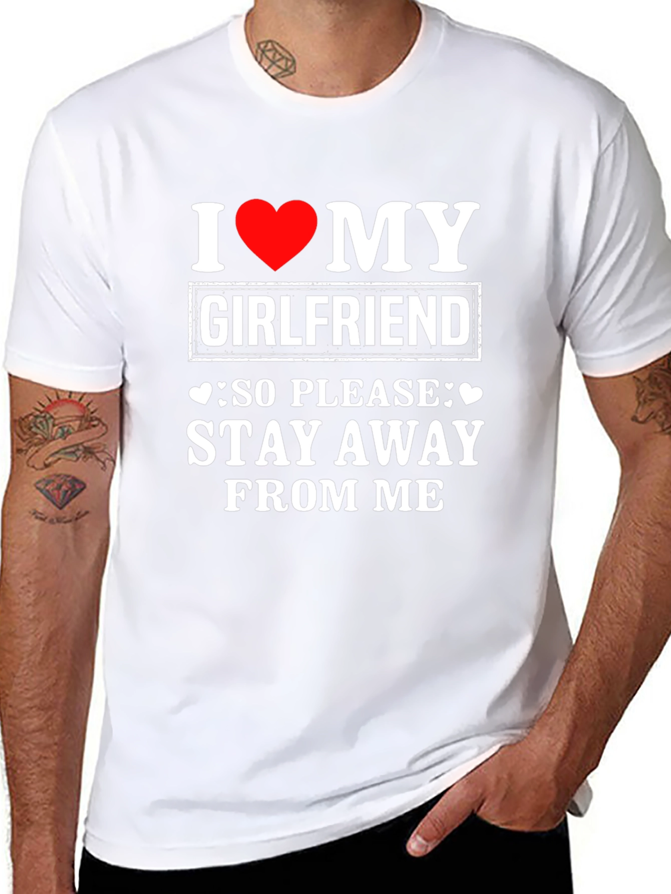I Love My Girlfriend T-Shirt: Stay Away - 8