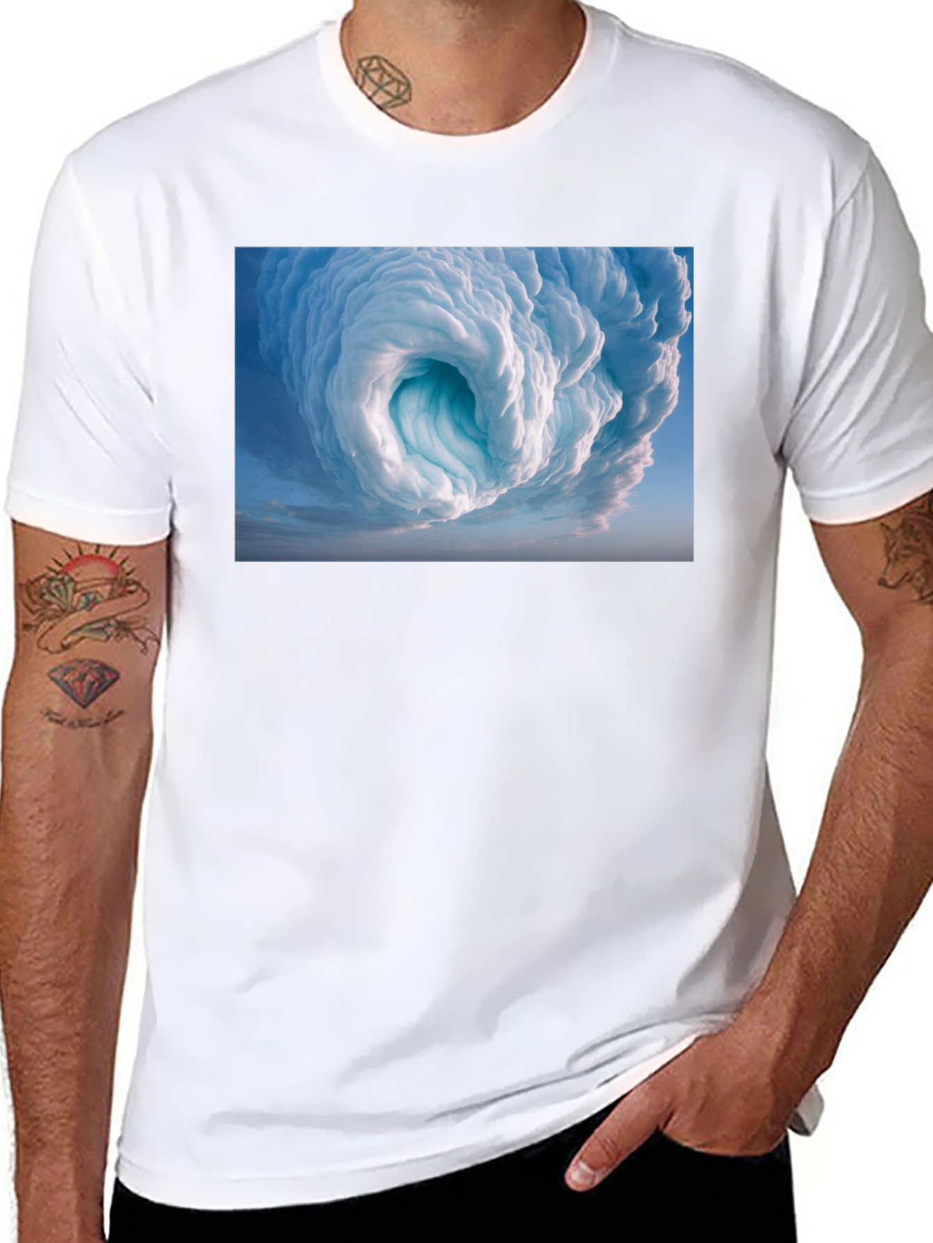 Black Cloud Vortex Graphic Tee - Black view 8