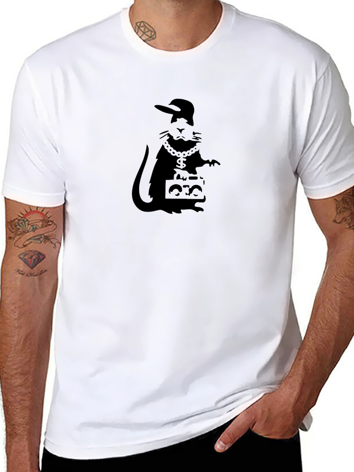 Black Rat DJ Black T-Shirt - Urban Hip Hop Style view 8
