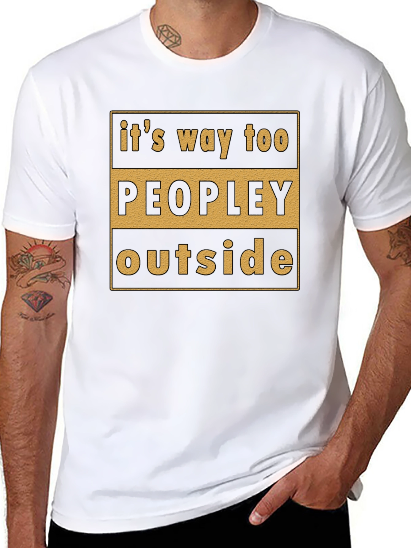 Black It's Way Too Peopley Outside T-Shirt view 8