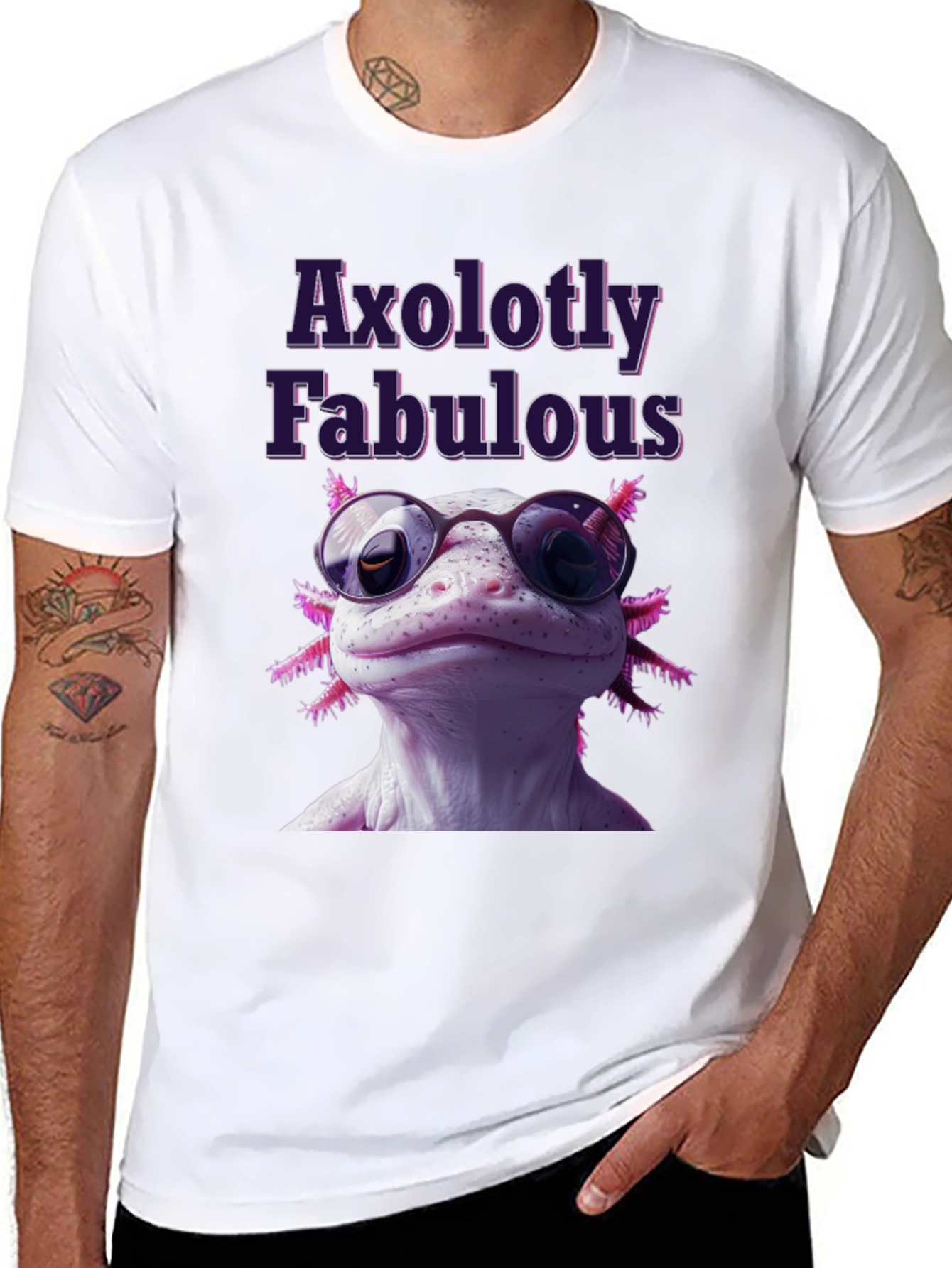Black Axolotly Fabulous T-Shirt - Stylish Unisex Tee view 8