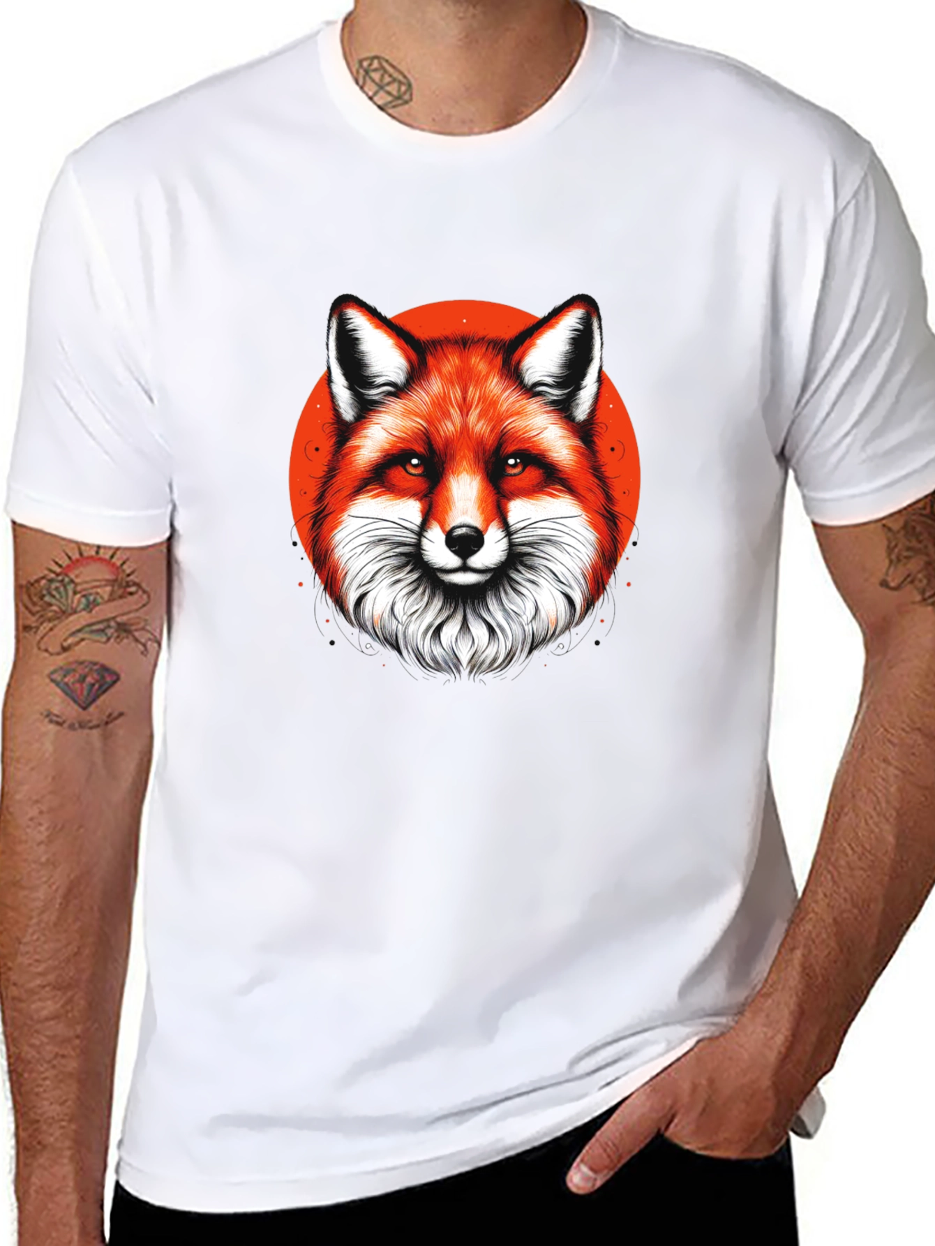 Black Fox Graphic Black T-Shirt - Stylish Animal Tee view 8