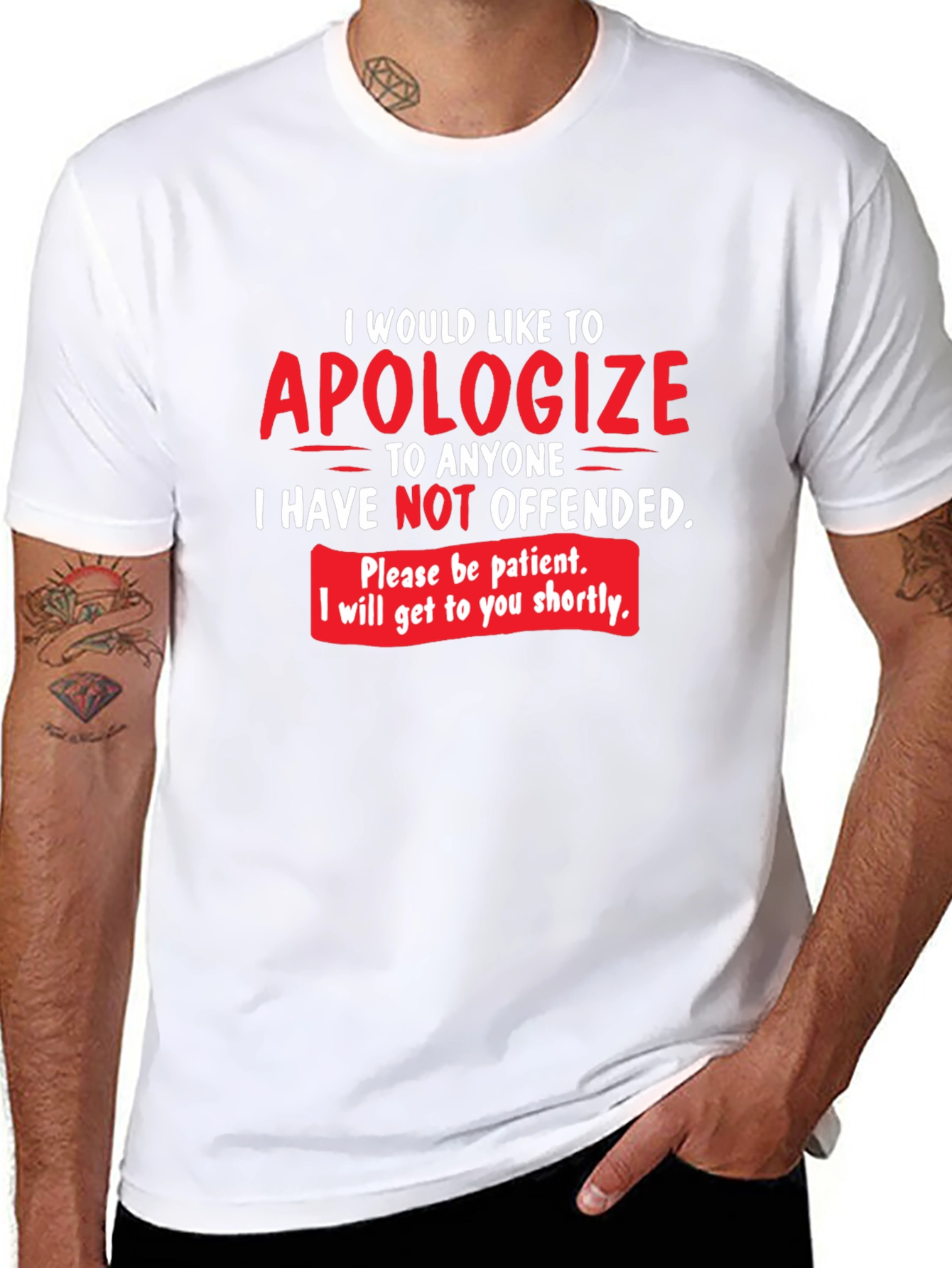 Black Apologize Offended Graphic T-Shirt view 8