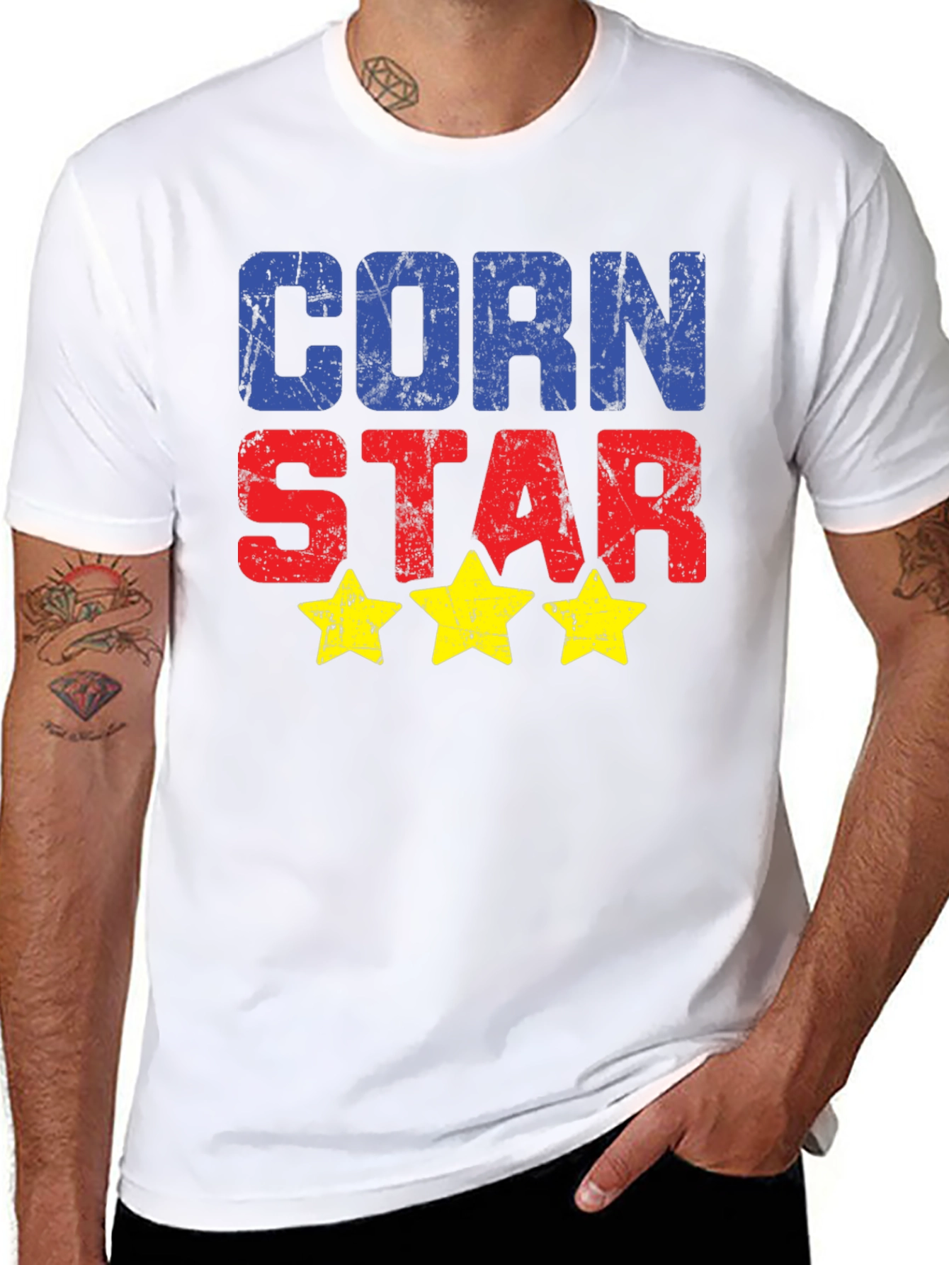 Black Corn Star Graphic Tee - Novelty T-Shirt view 8