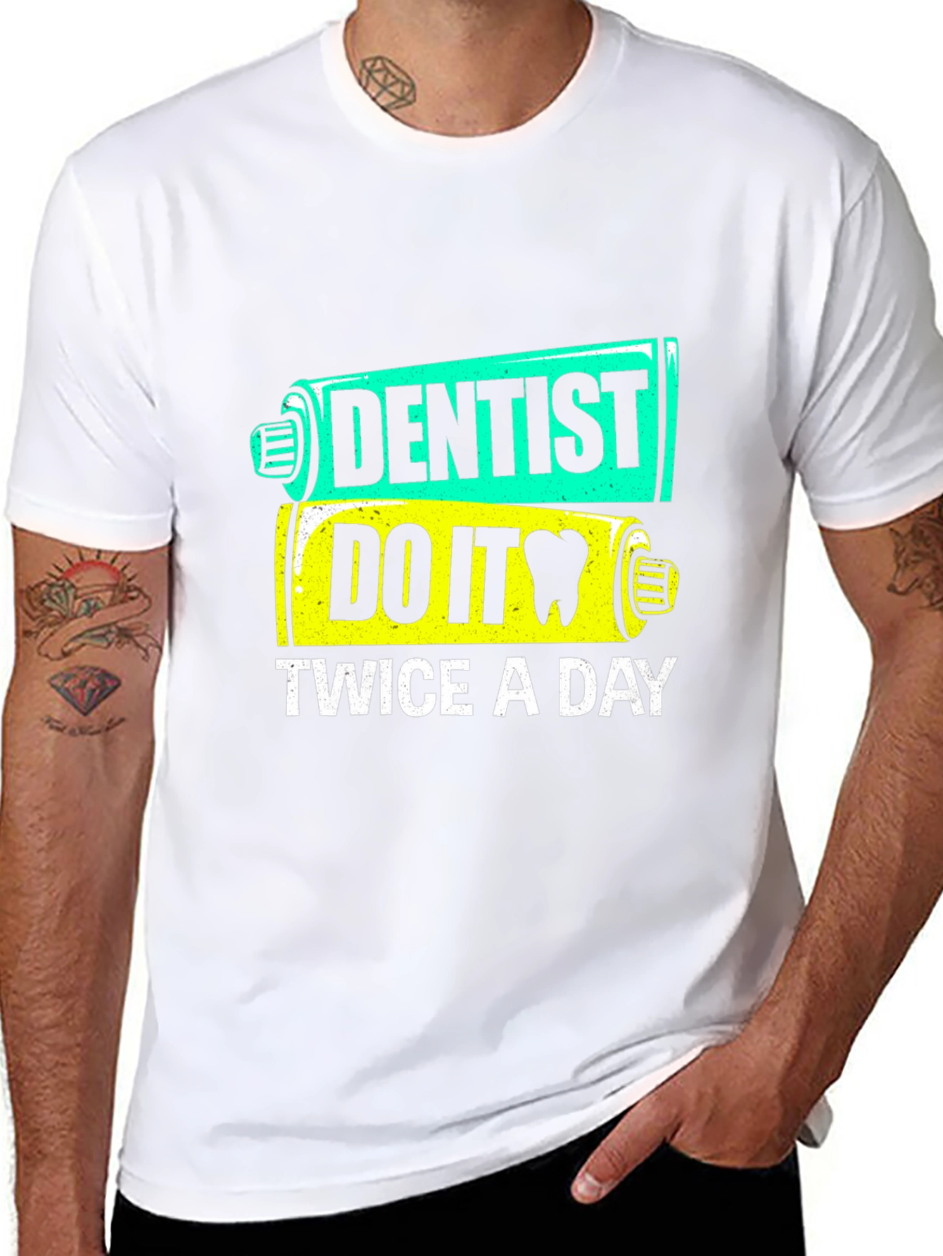 Black Dentist Do It Twice a Day T-Shirt view 8
