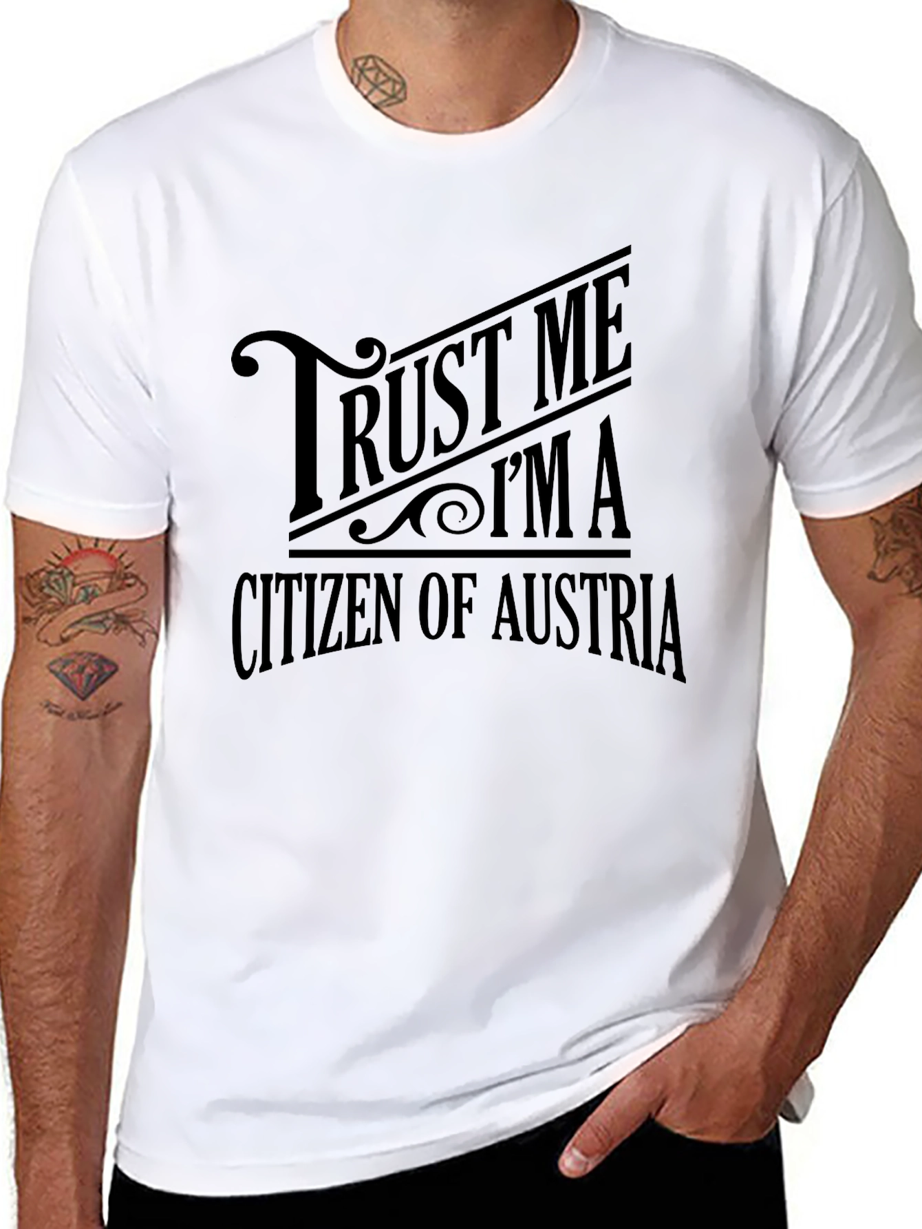 Black Trust Me I'm A Citizen Of Austria Black T-Shirt view 8