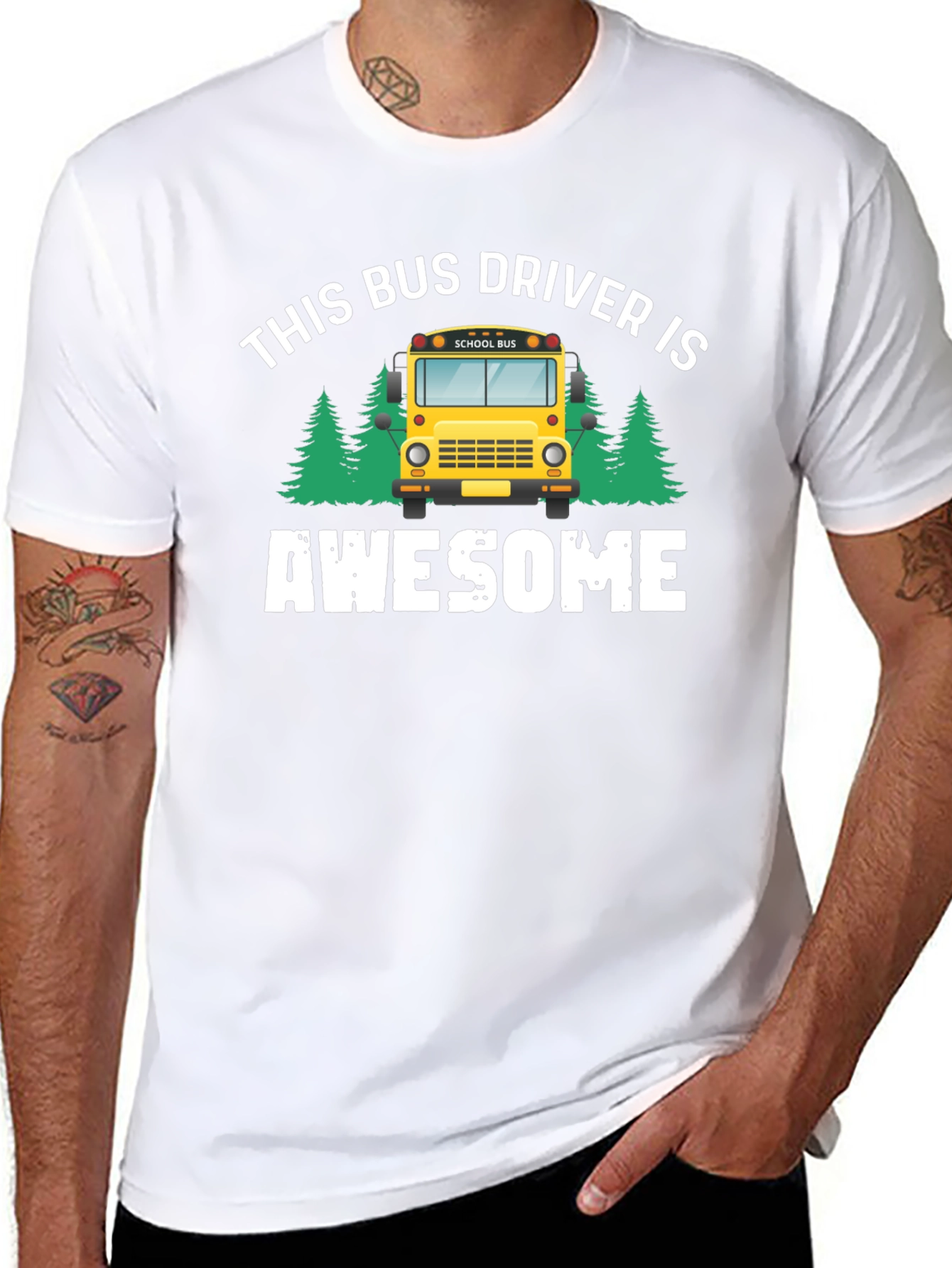 Black Awesome Bus Driver Graphic T-Shirt view 8