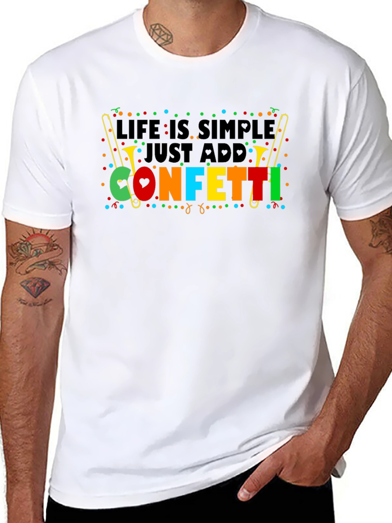 Black Life is Simple Just Add Confetti T-Shirt view 8