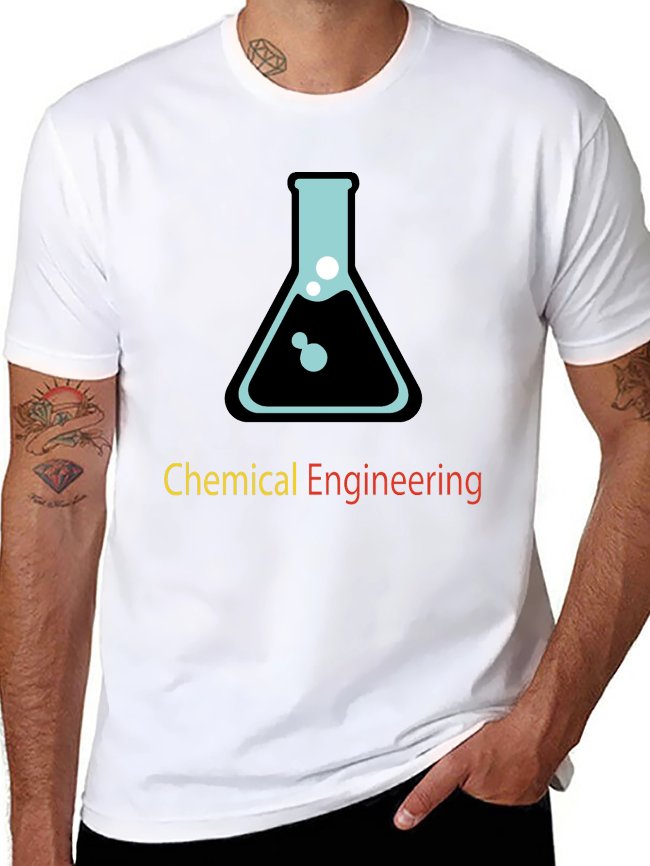 Black Chemical Engineering T-Shirt - Science Lab Design view 8