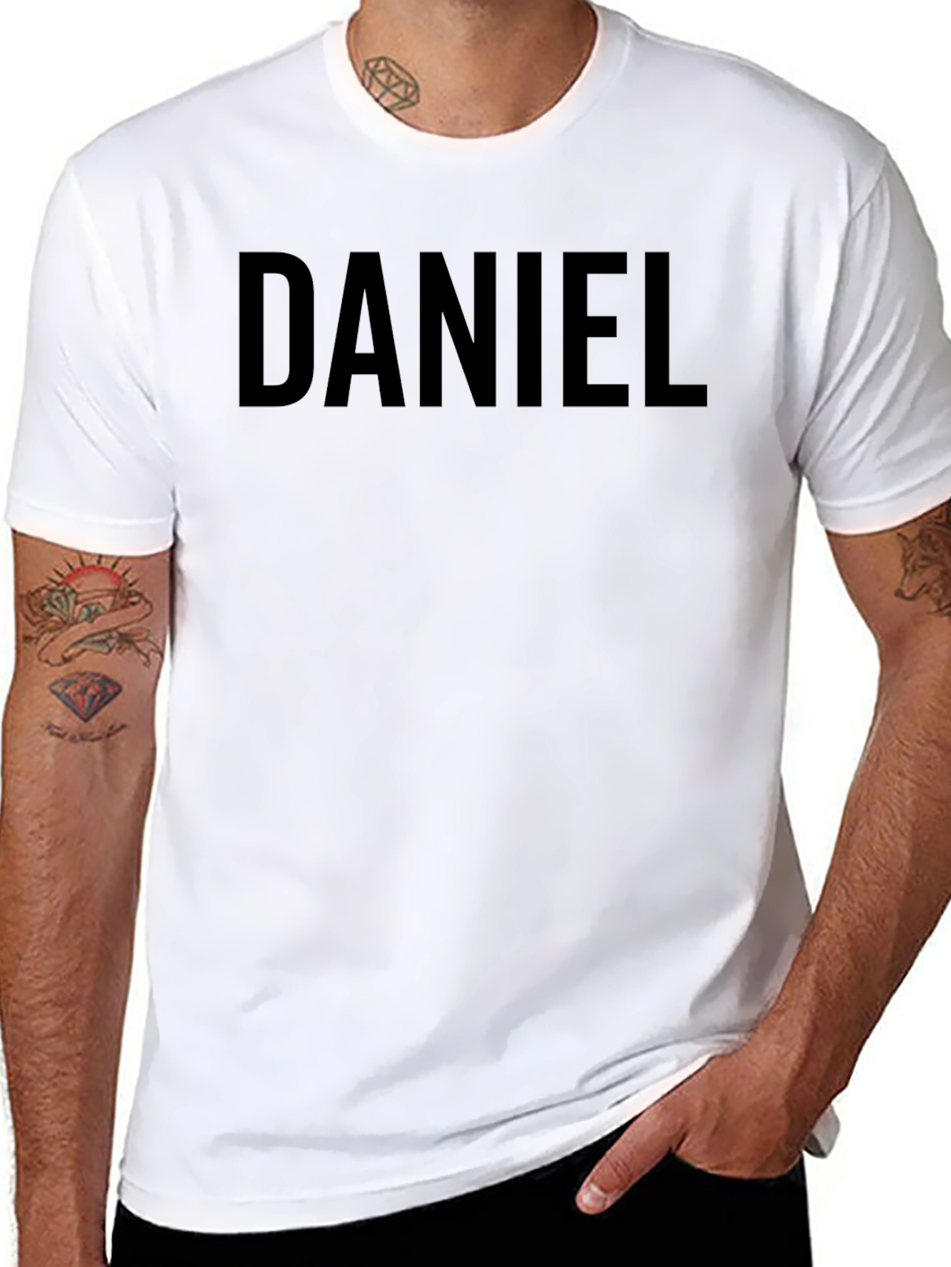 Black Daniel Graphic Tee - Black Cotton Blend view 8