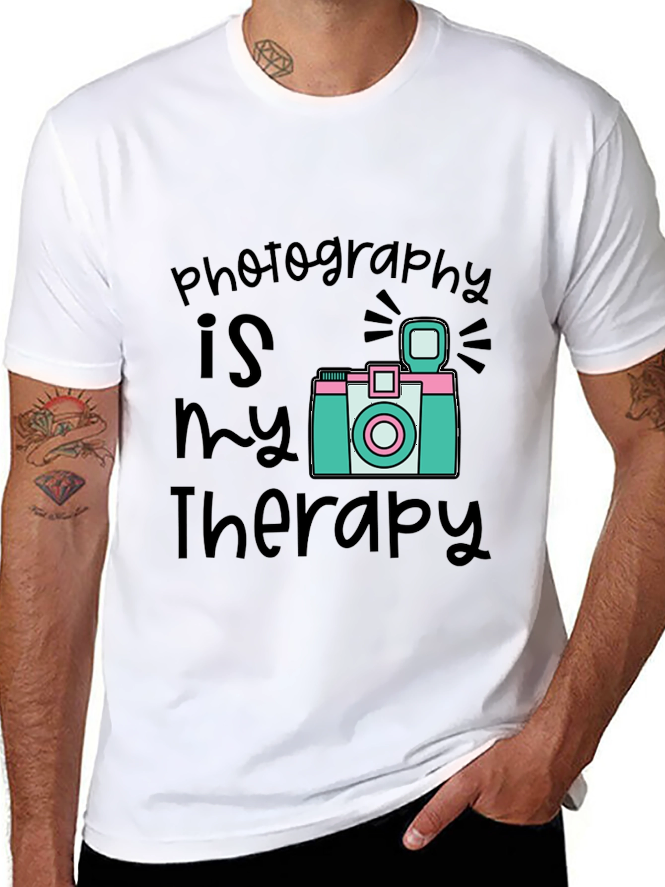Black Photography is My Therapy Black T-Shirt view 8