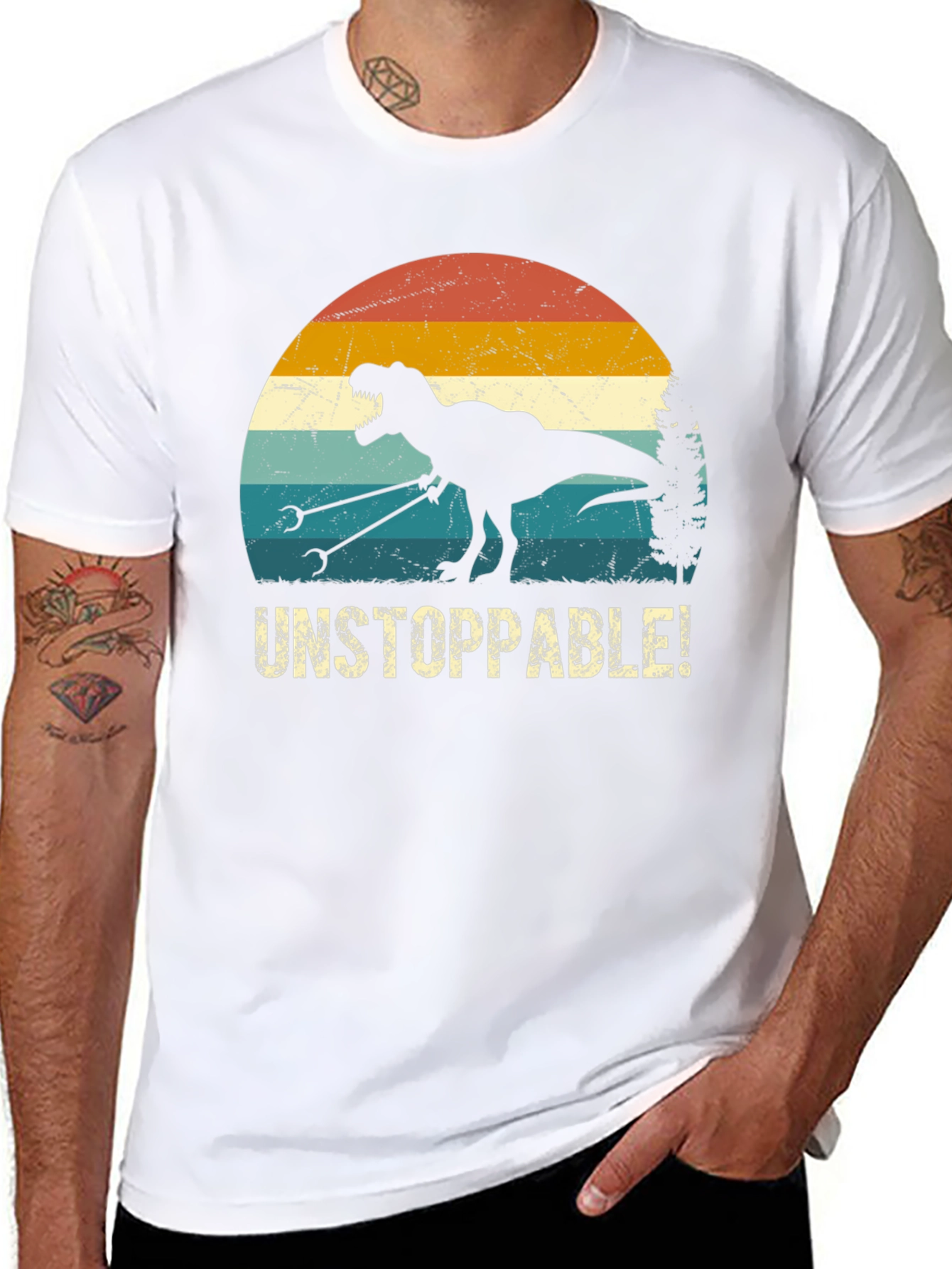 Black Unstoppable Dino T-Shirt view 8